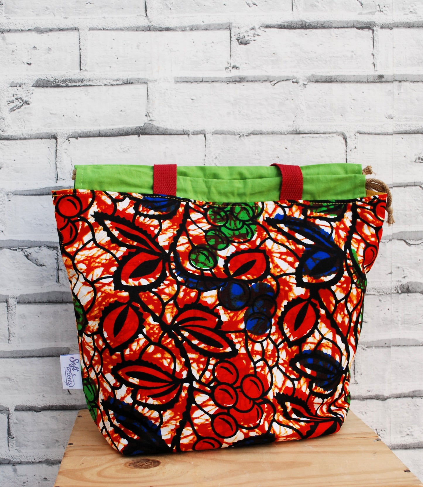 Large African abstract print fabric Farai Project Bag