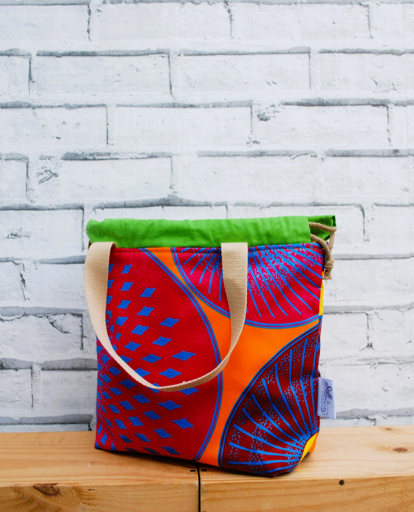 Medium African Print Fabric Project Bag