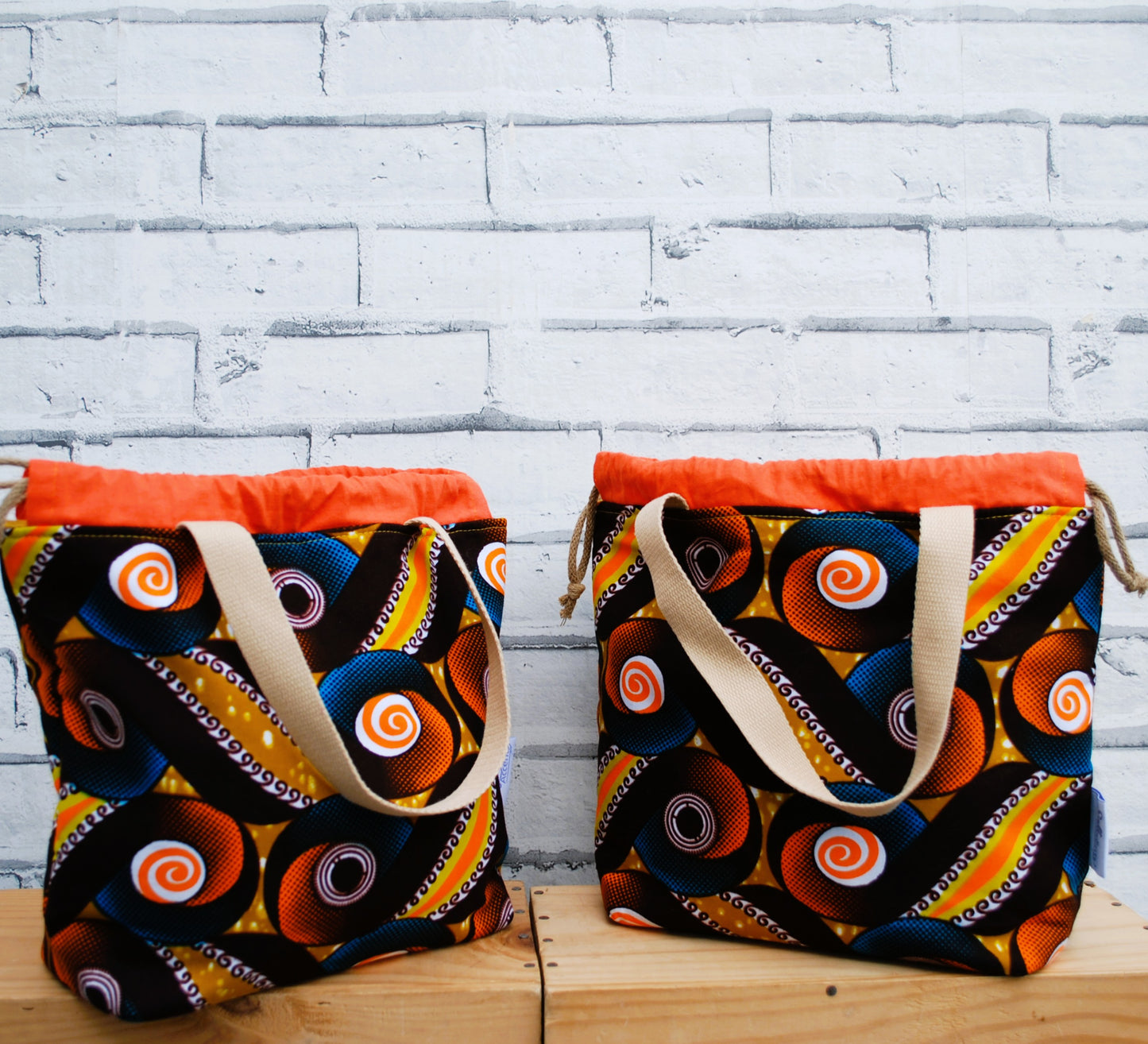 Medium African Print Fabric Project Bag