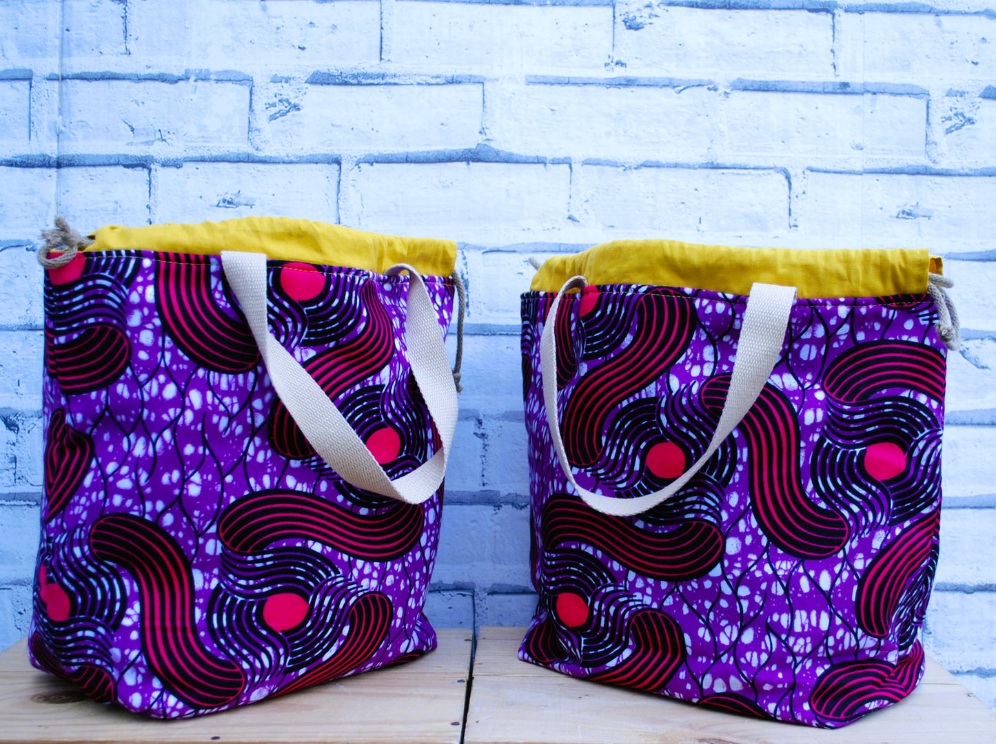 Large Project Bag - African Print Fabric