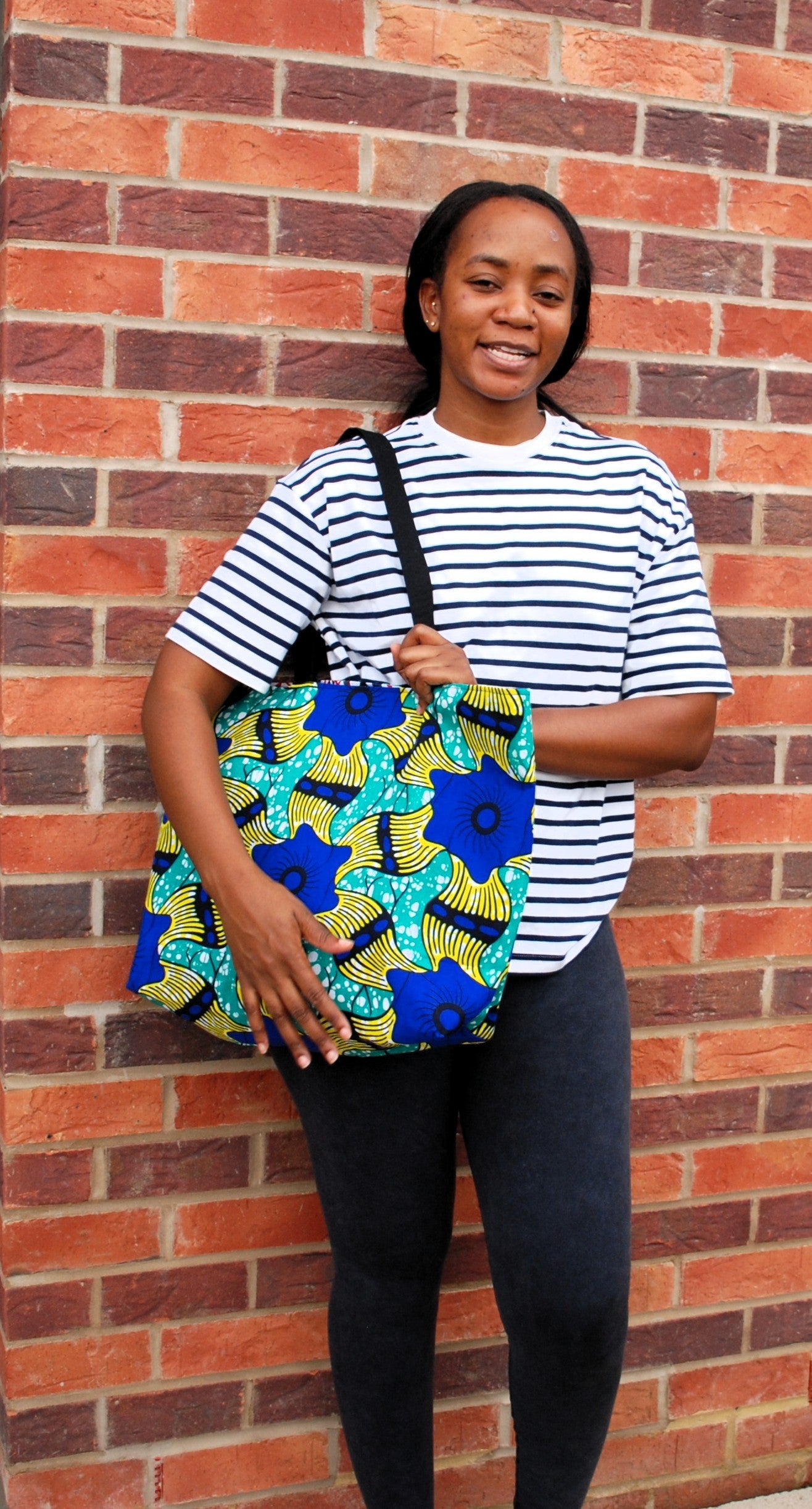 Large African Print Wax Tote Bag