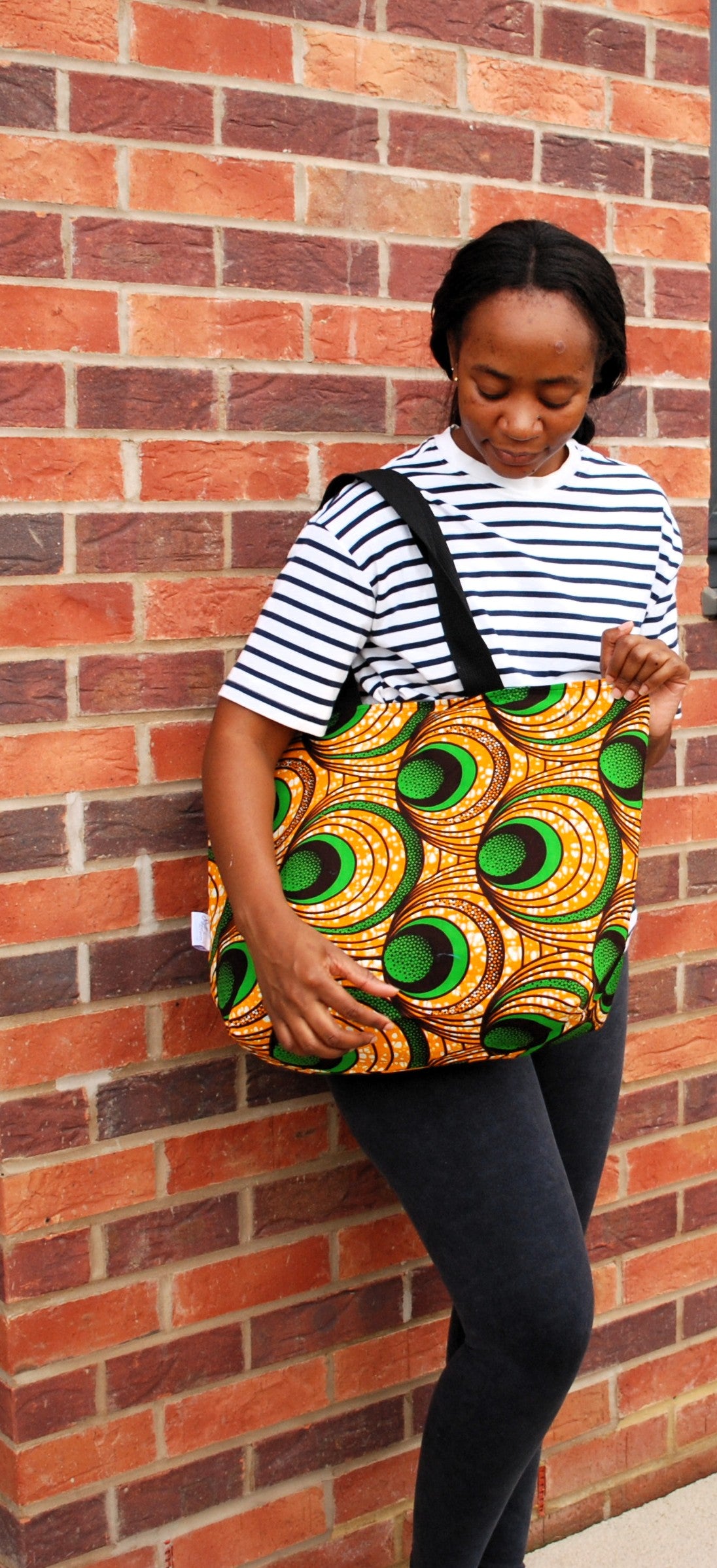 Large African Fabric Tote Bag