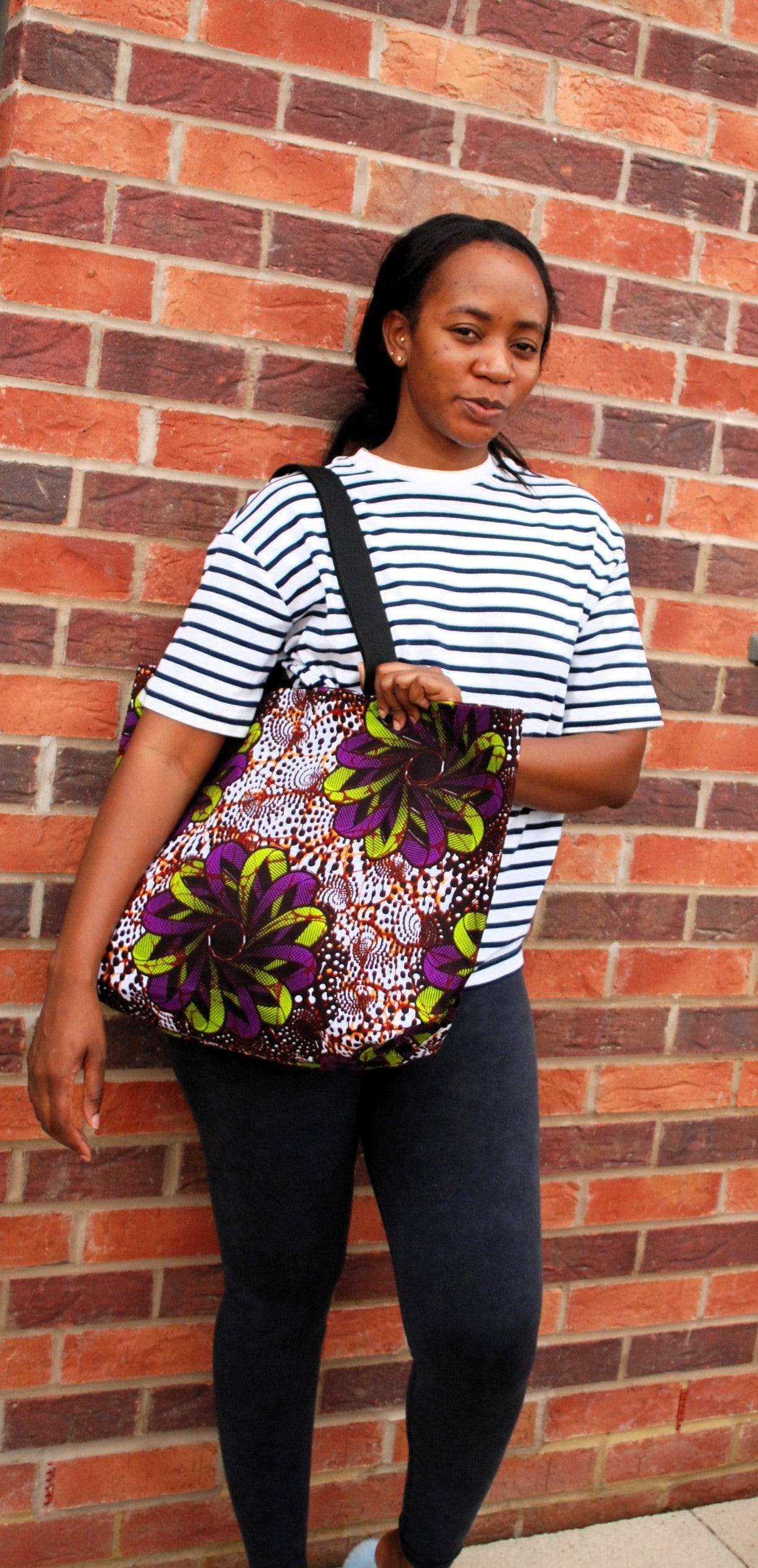 Large Colourful African Print Wax Tote Bag