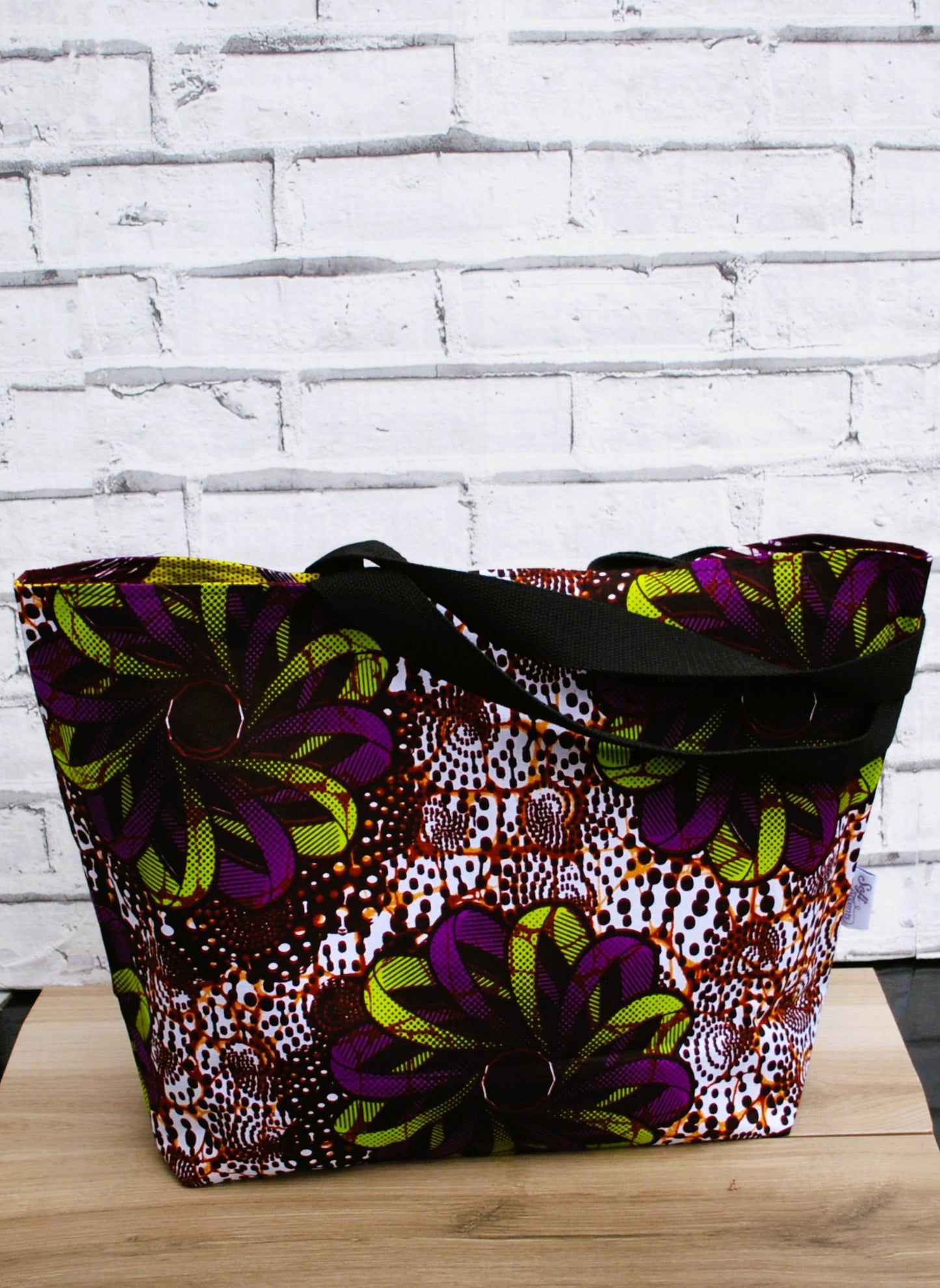 Large Colourful African Print Wax Tote Bag