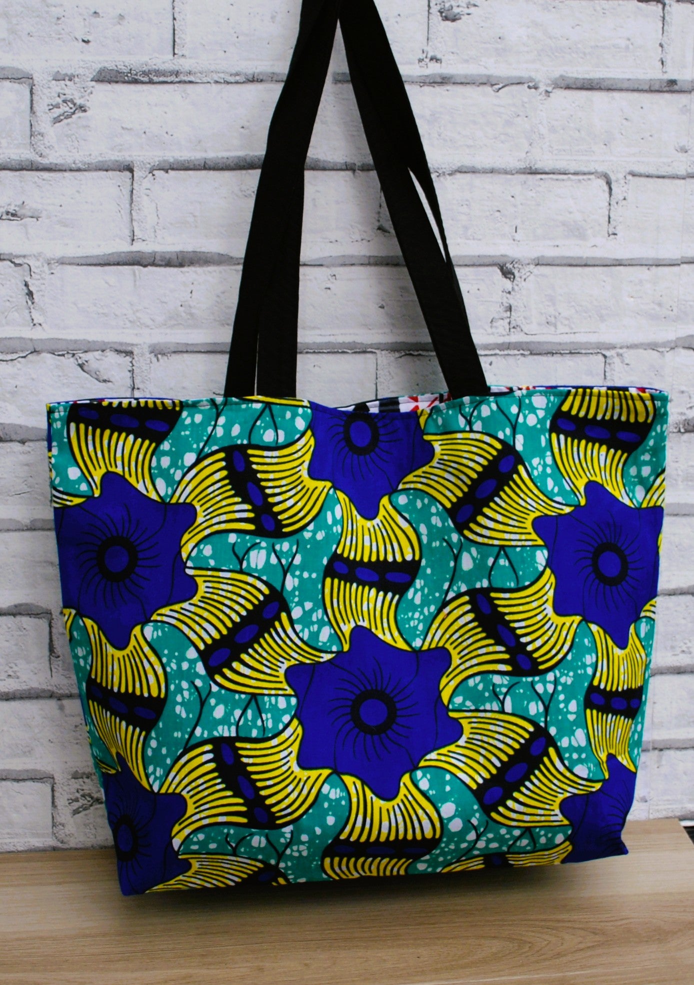 Large African Print Wax Tote Bag