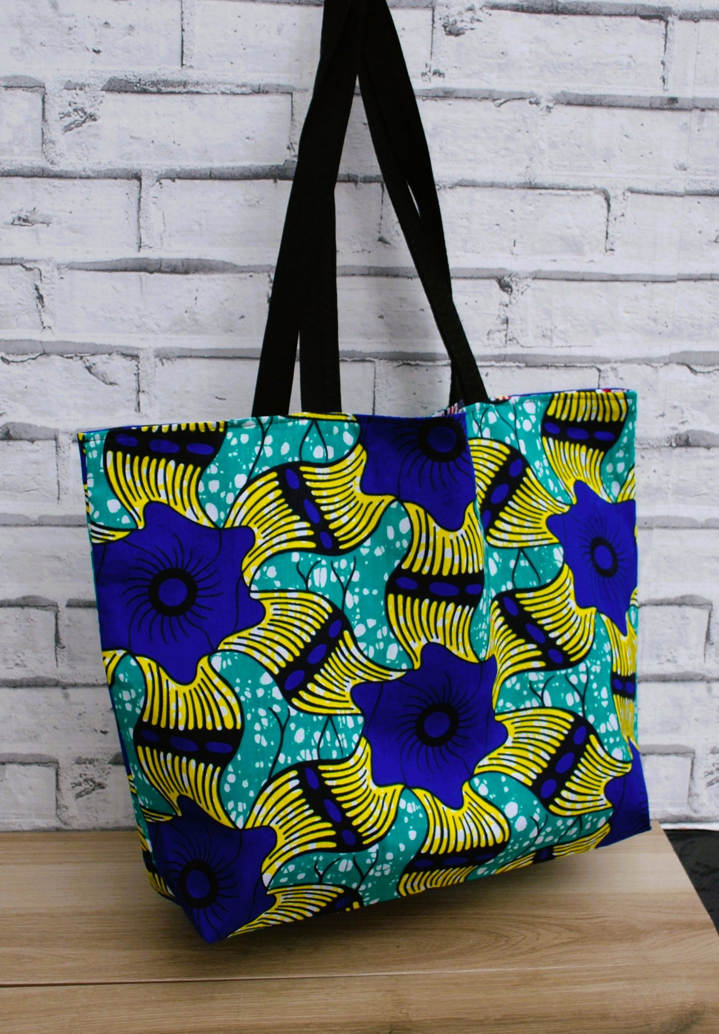 Large African Print Wax Tote Bag