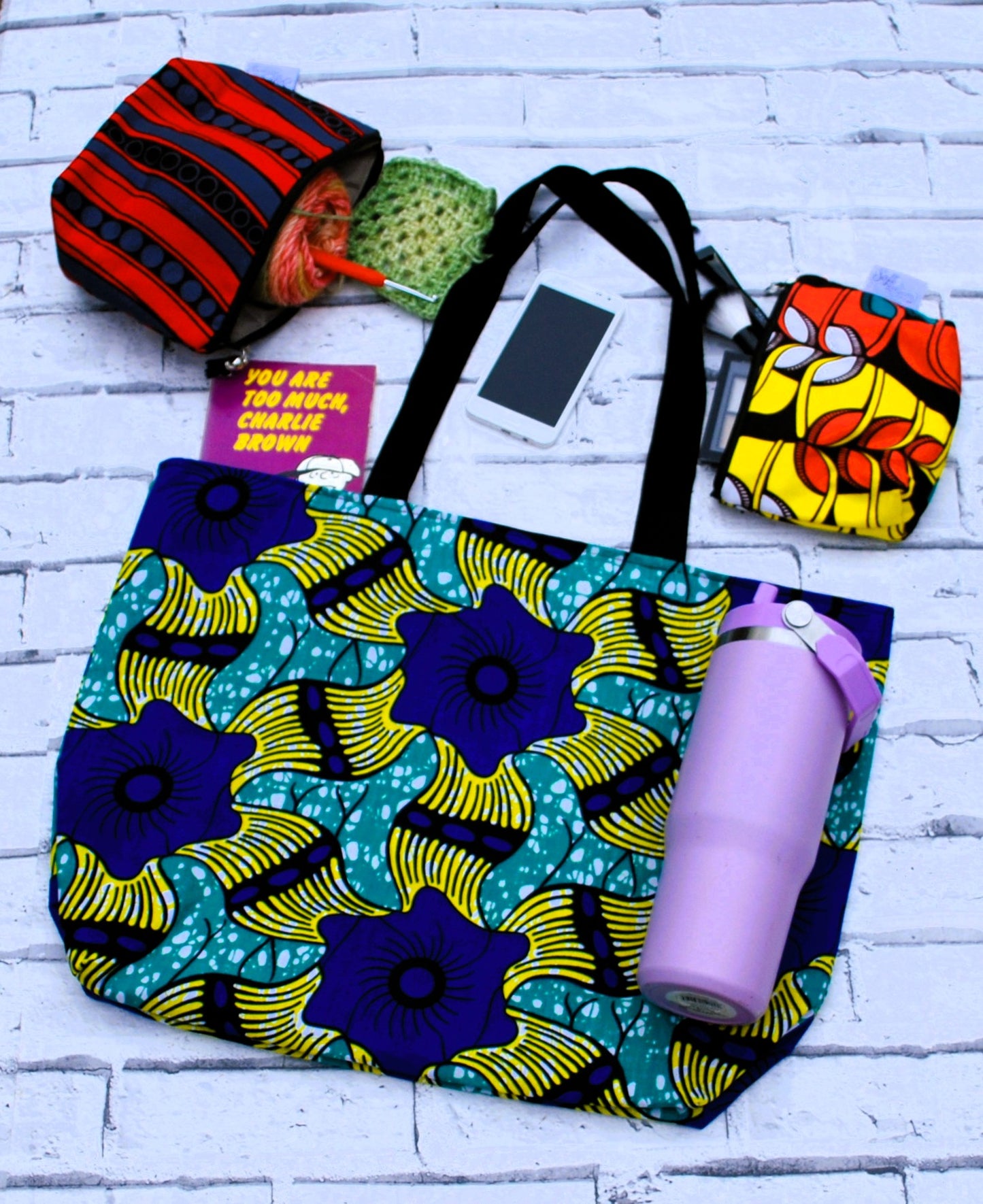 Large African Print Wax Tote Bag