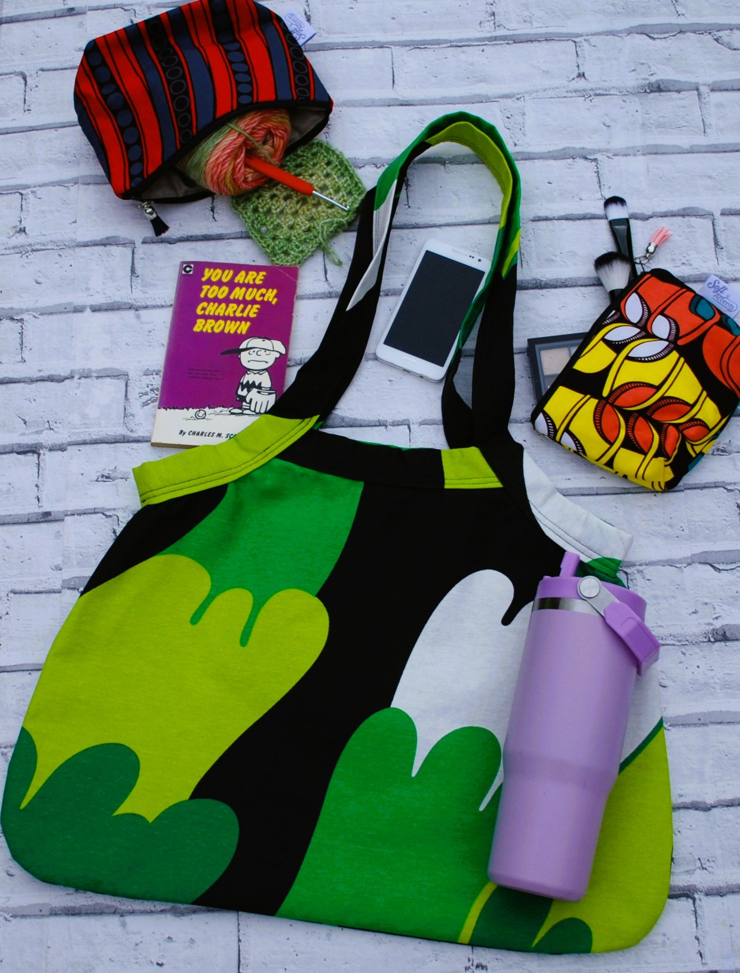 Large Abstract Canvas Tote Bag