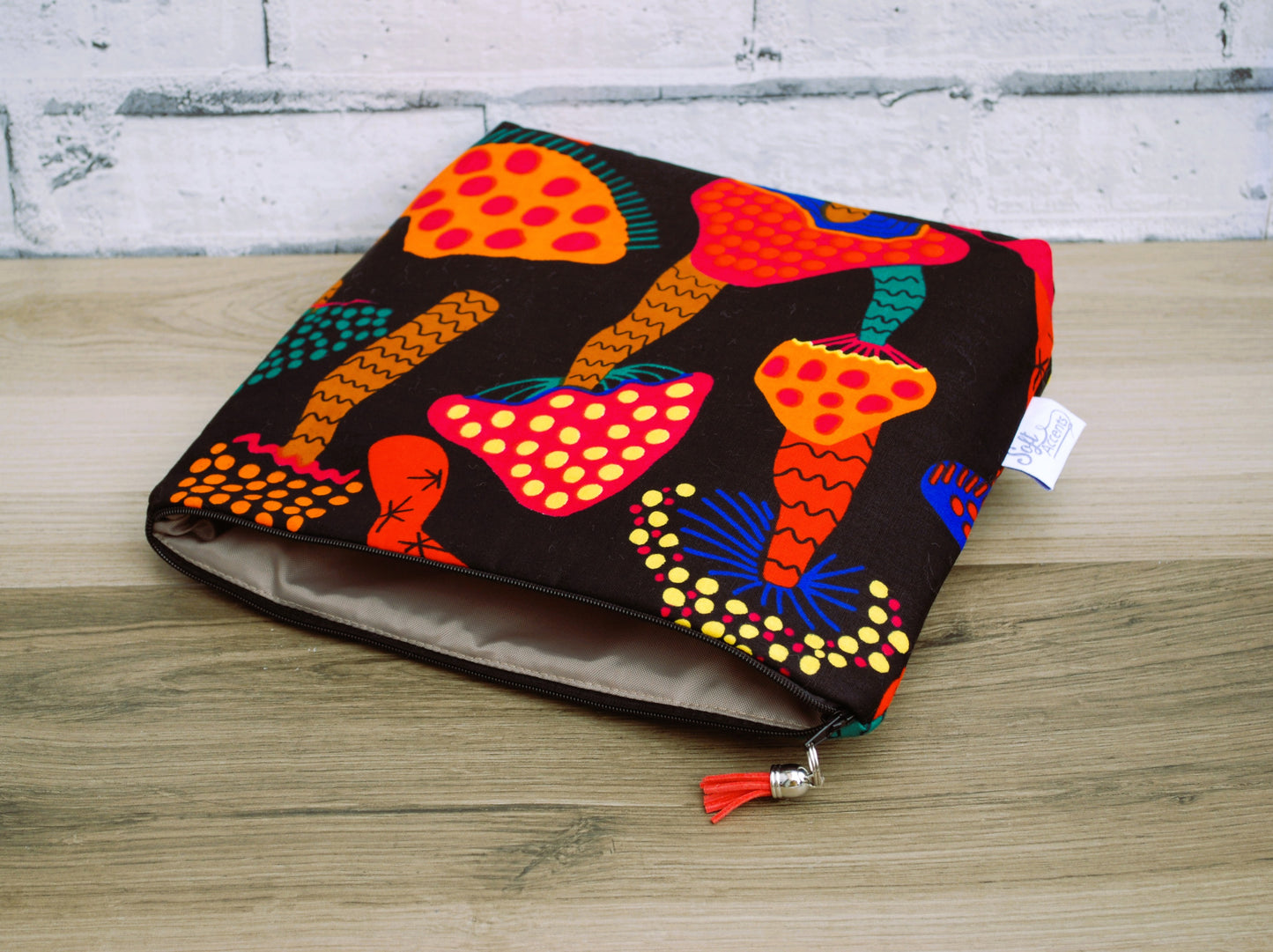 Tall Wash Bag abstract Mushroom Print Design