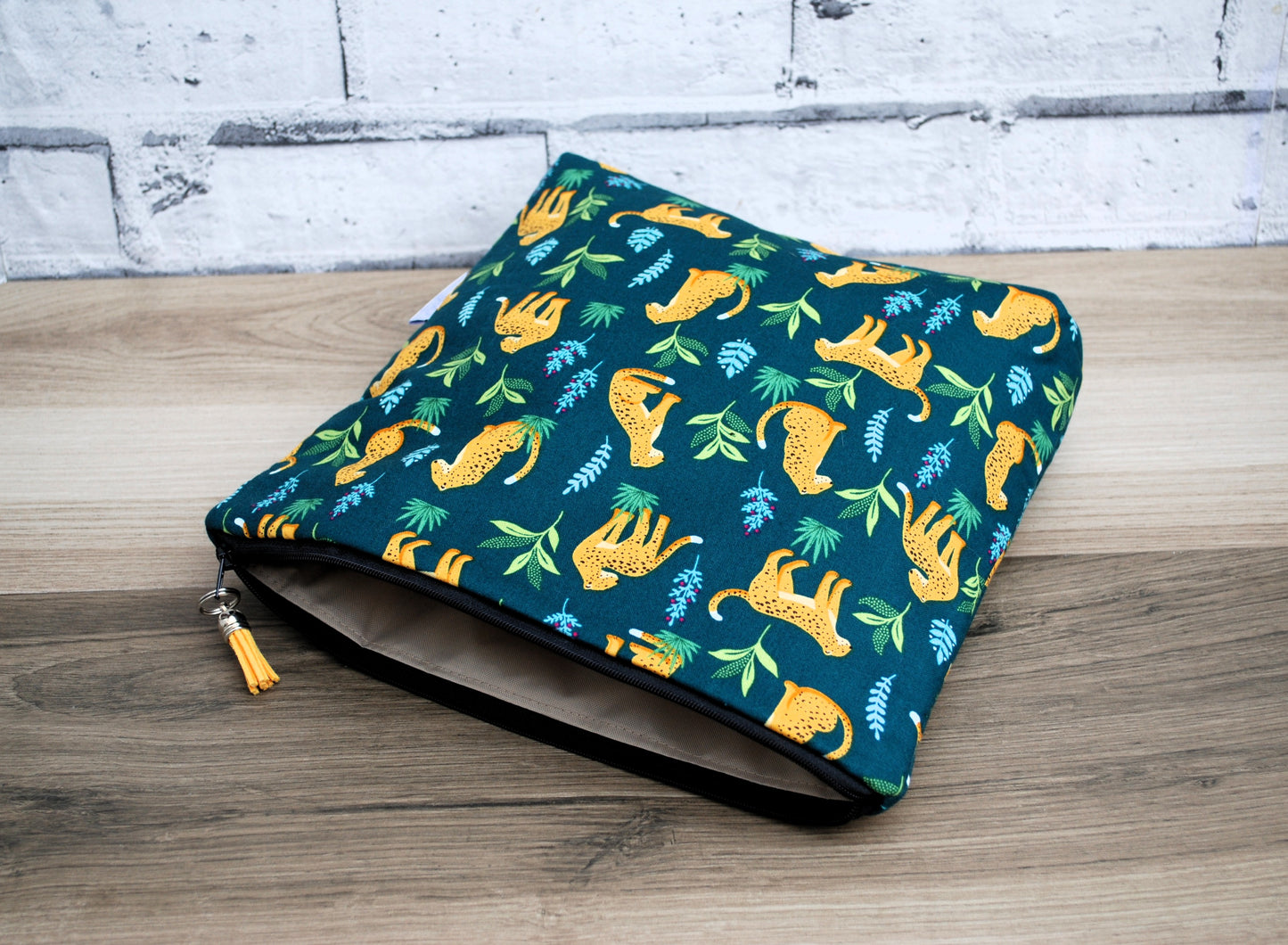 Teal Leopard Tall Wash Bag