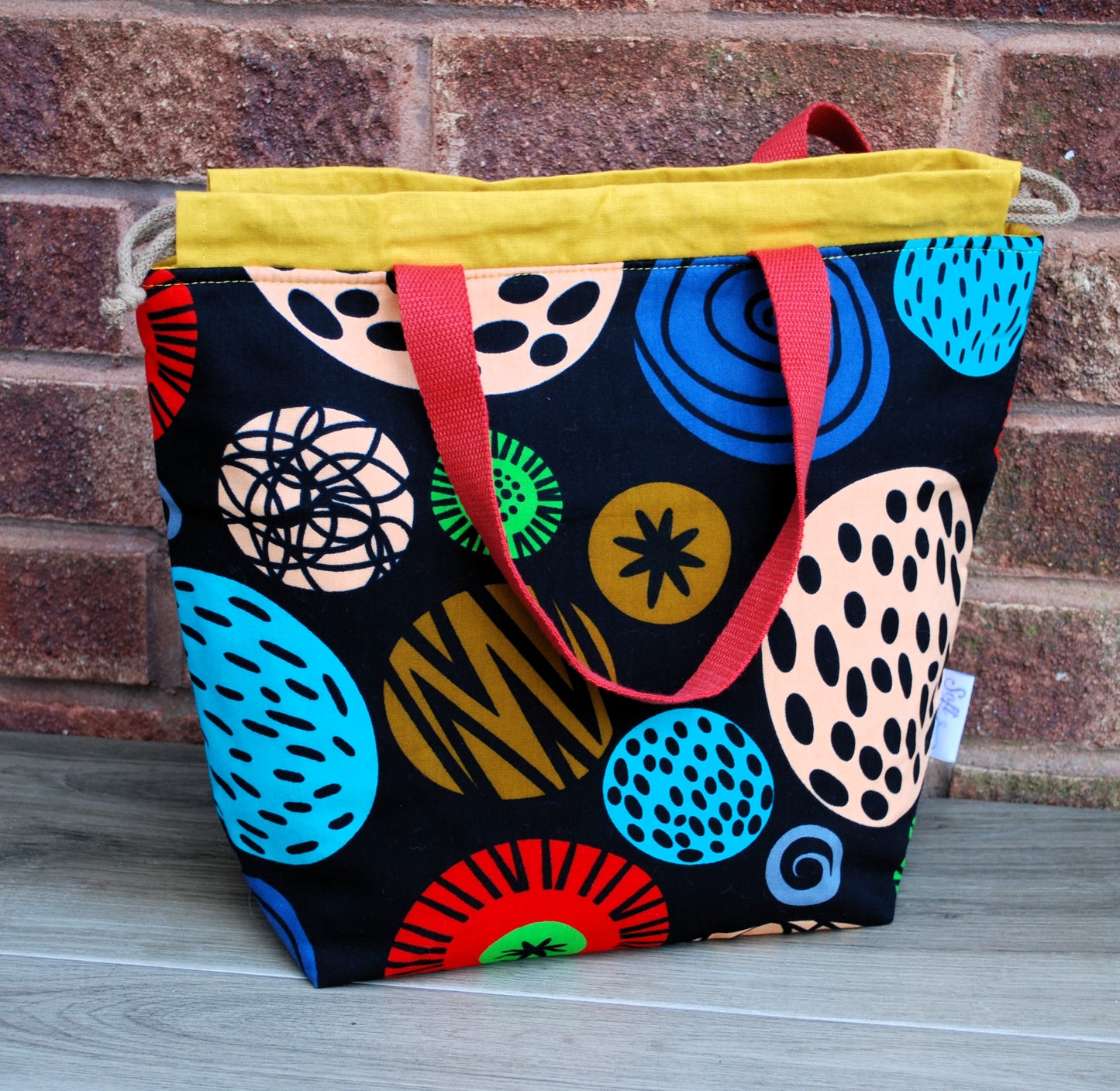 Large rainbow colour African print fabric Farai Project Bag (Copy)