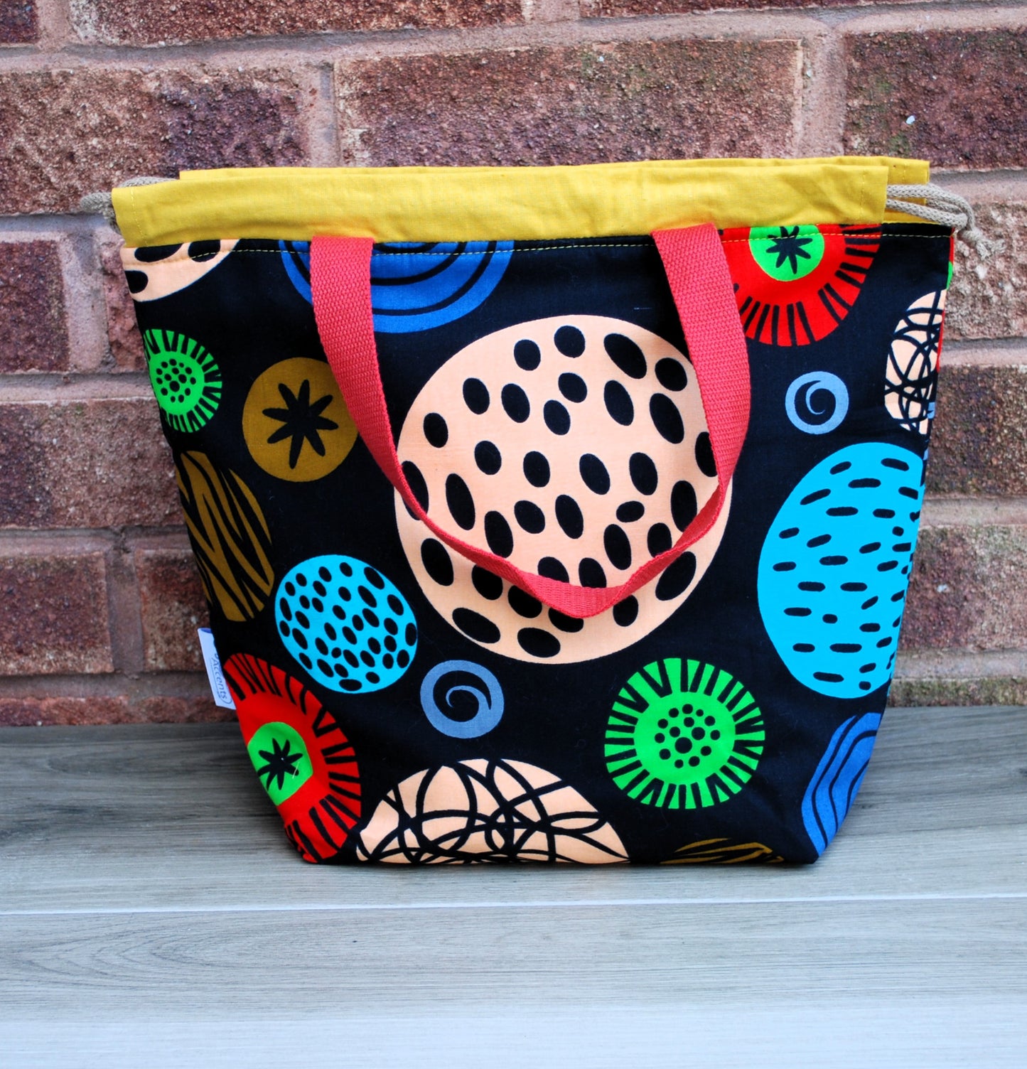 Large Abstract Print Rainbow Print Project Bag