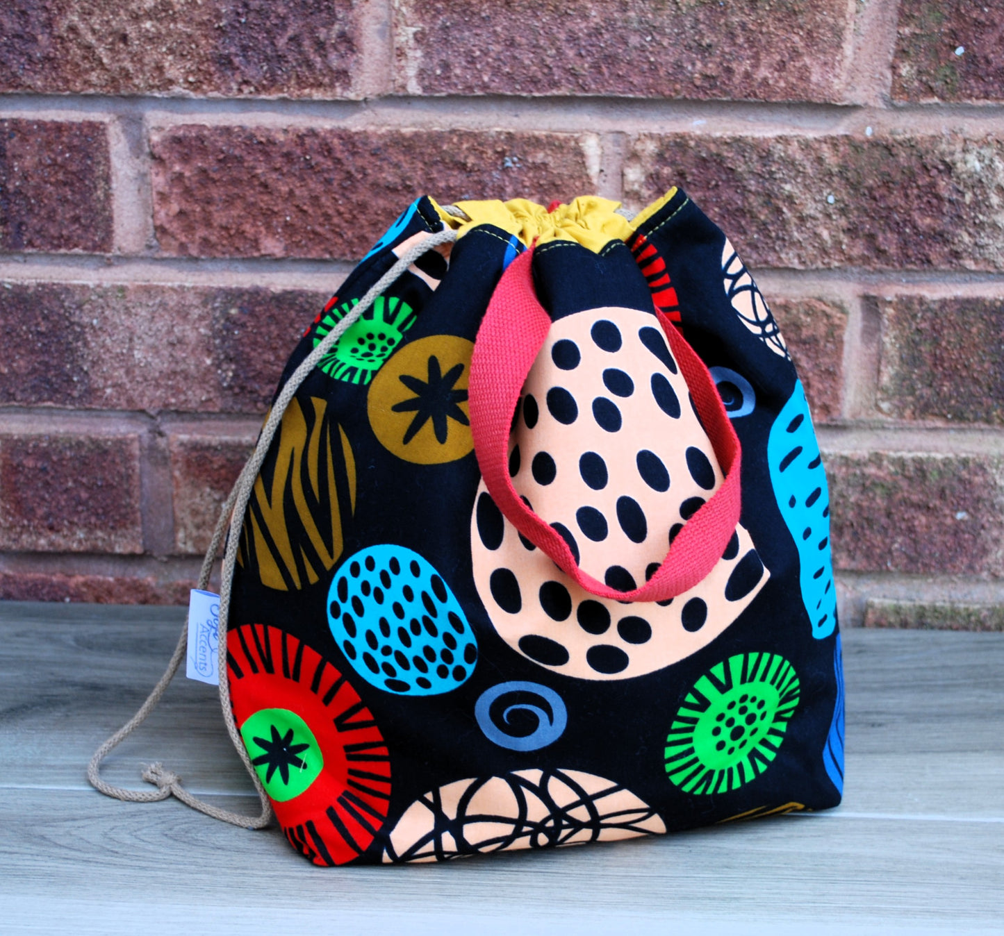 Large rainbow colour African print fabric Farai Project Bag (Copy)