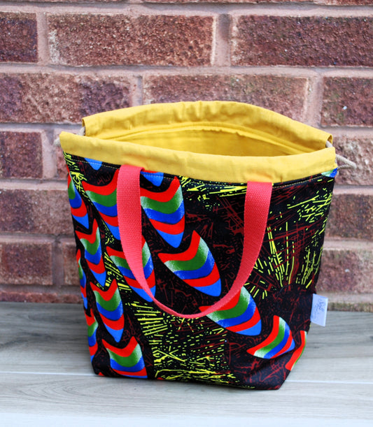 Large African abstract print fabric Farai Project Bag