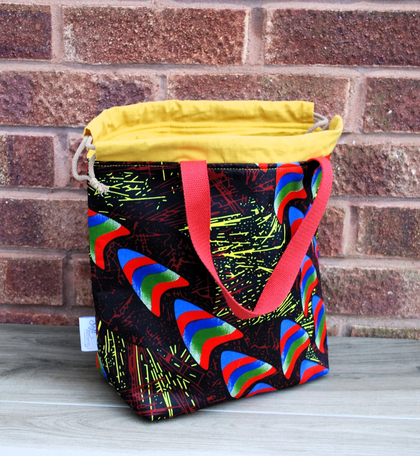 Large African abstract print fabric Farai Project Bag