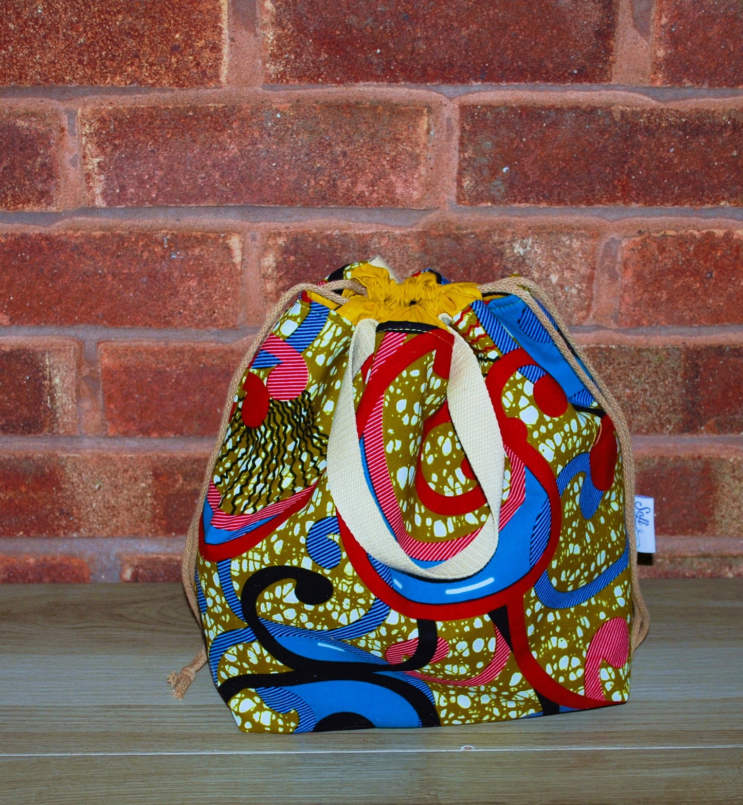 Large Colourful African Print Project Bag
