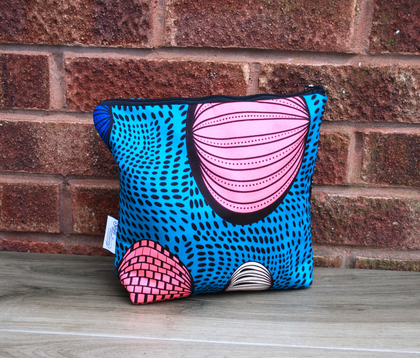 Jade and Pink abstract African print fabric Tall Wash Bag