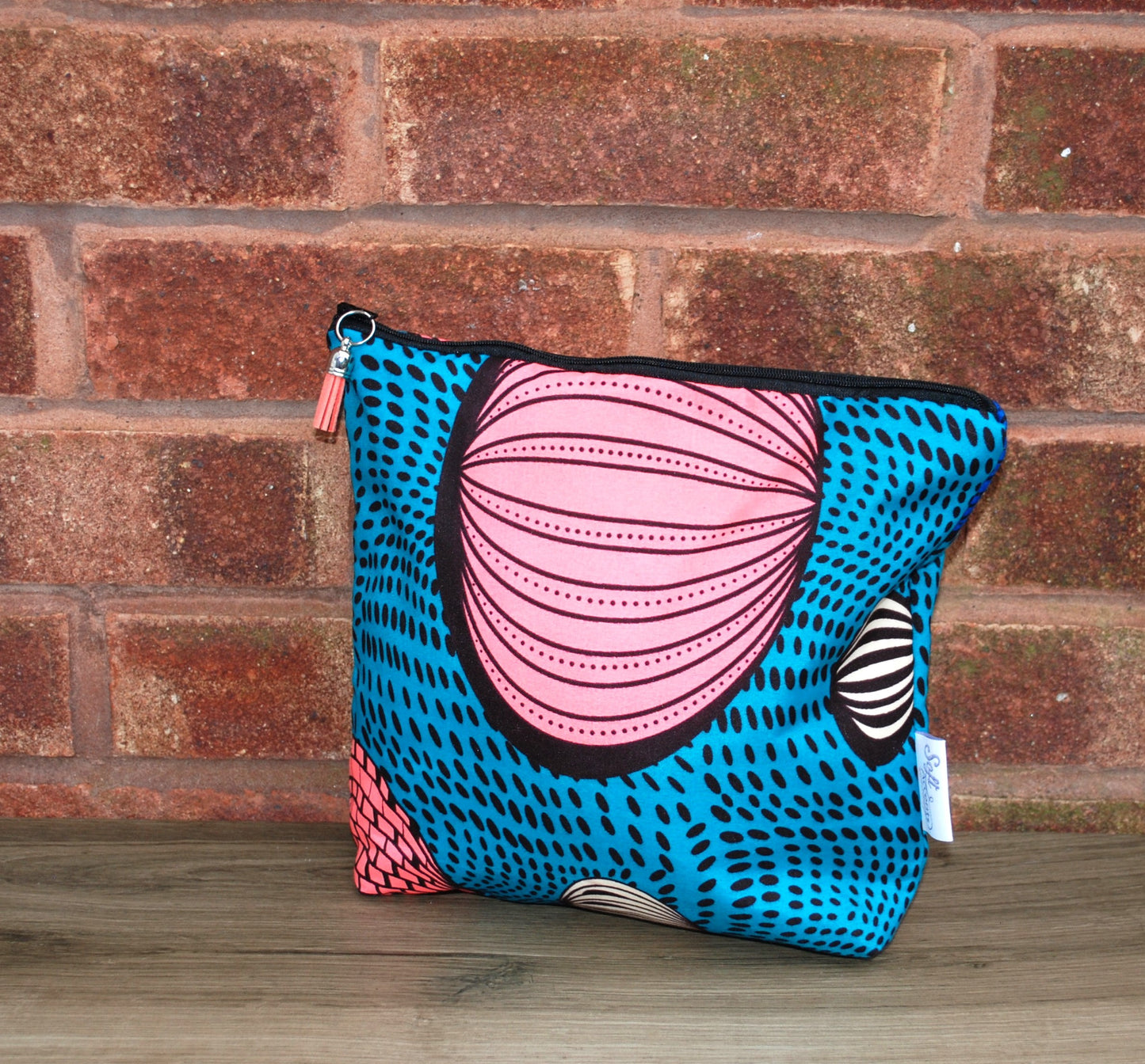 Jade and Pink abstract African print fabric Tall Wash Bag