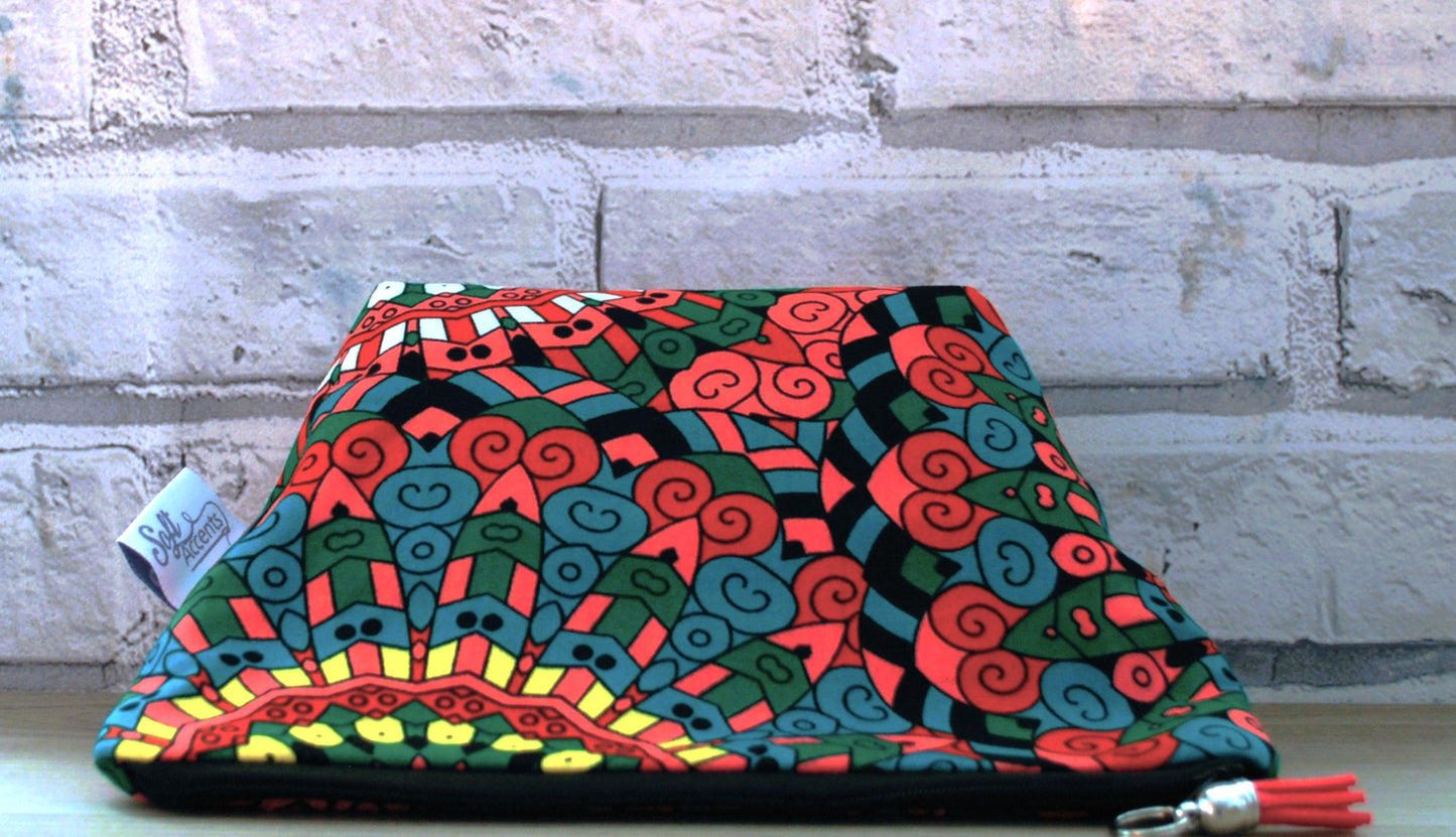 Sunshine print medium zipper pouch Makeup Bag