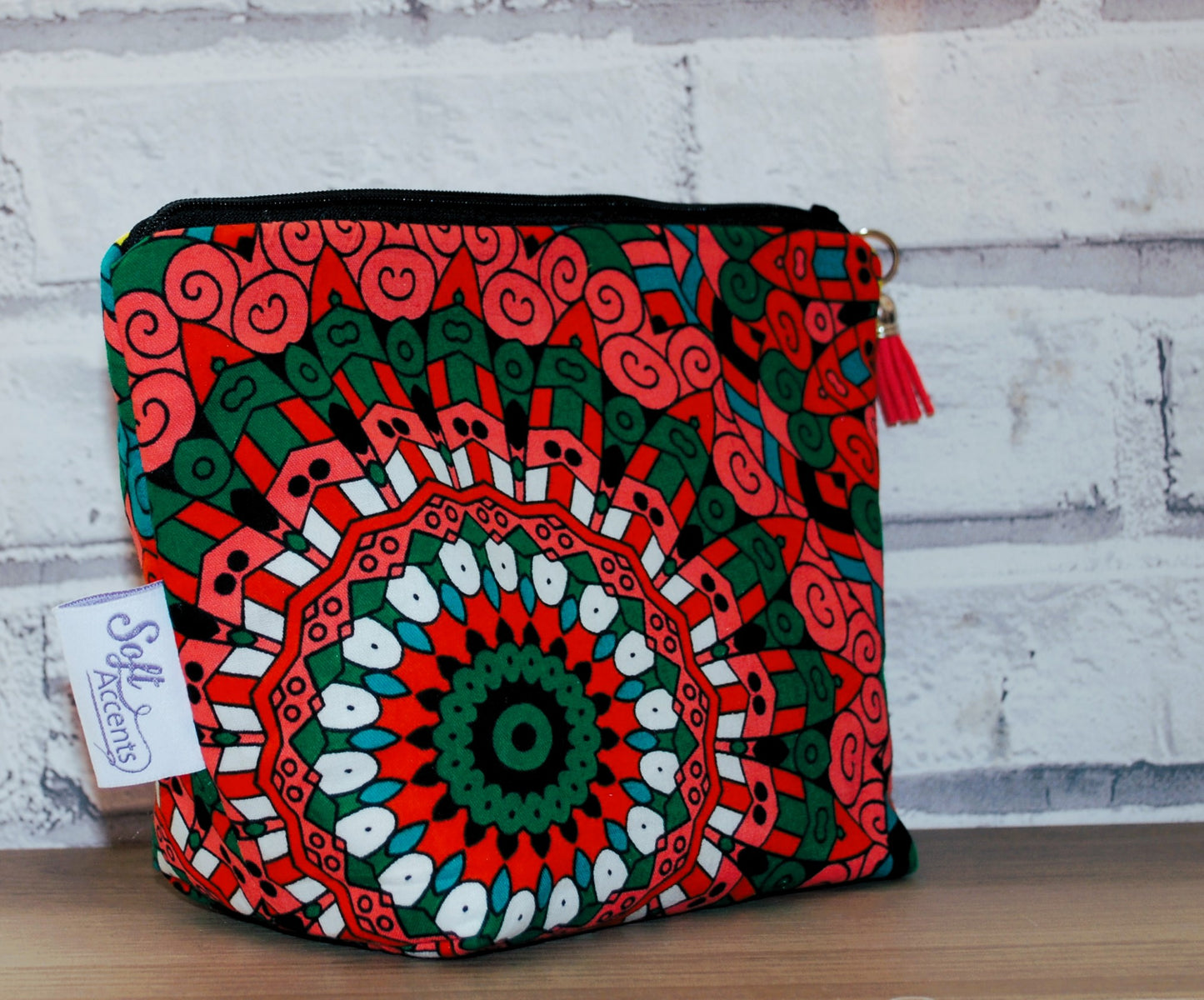 Sunshine print medium zipper pouch Makeup Bag