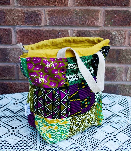 Patchwork Print Multicolour Large African Abstract Print Fabric Farai Project Bag