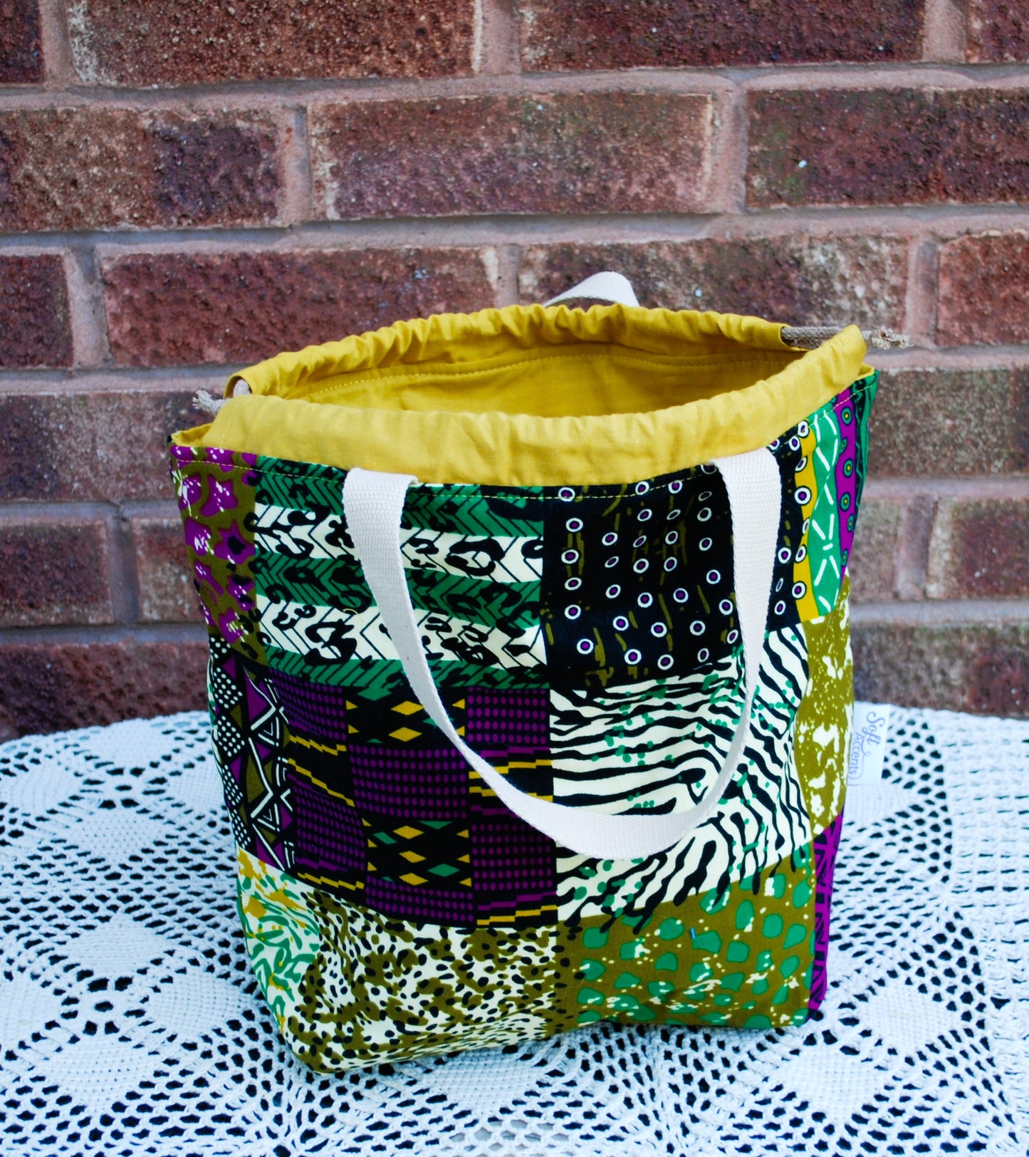 Patchwork Print Multicolour Large African Abstract Print Fabric Farai Project Bag