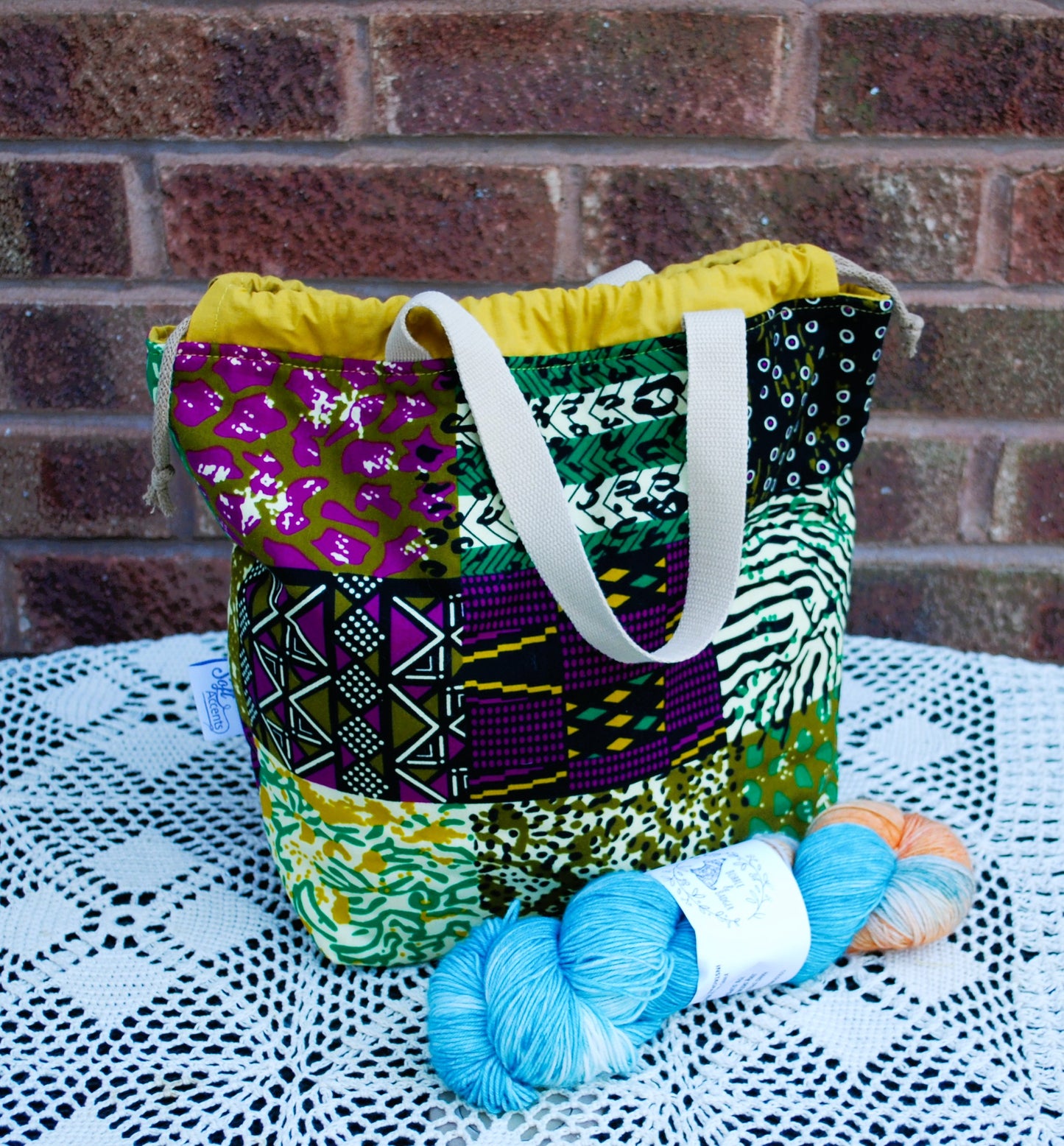 Patchwork Print Multicolour Large African Abstract Print Fabric Farai Project Bag