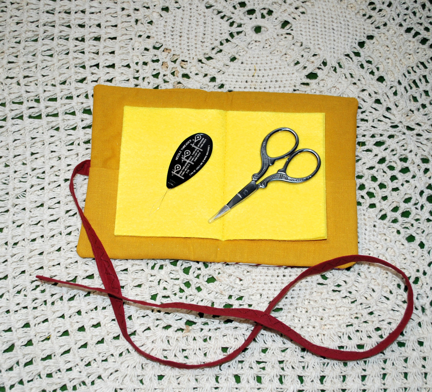 Zero waste Needle Book, Scissors and Needle Threader