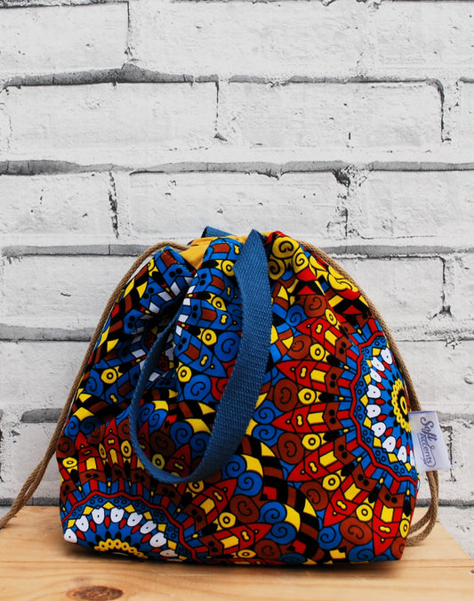Medium African Print Fabric Project Bag