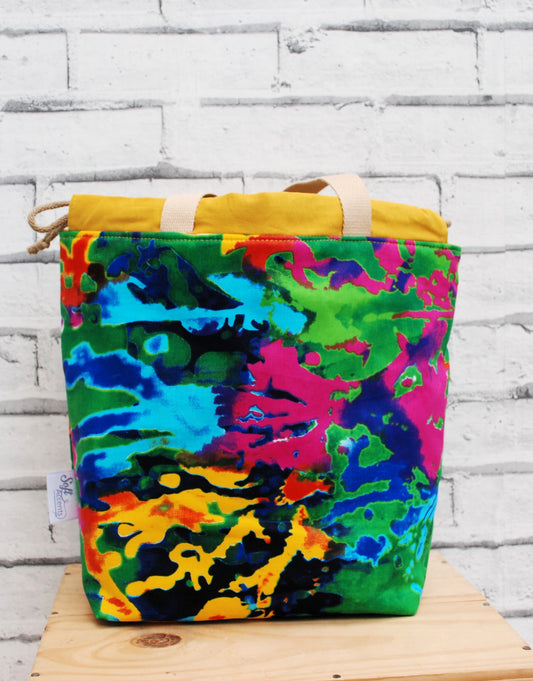 Large vibrant African print fabric Farai Project Bag