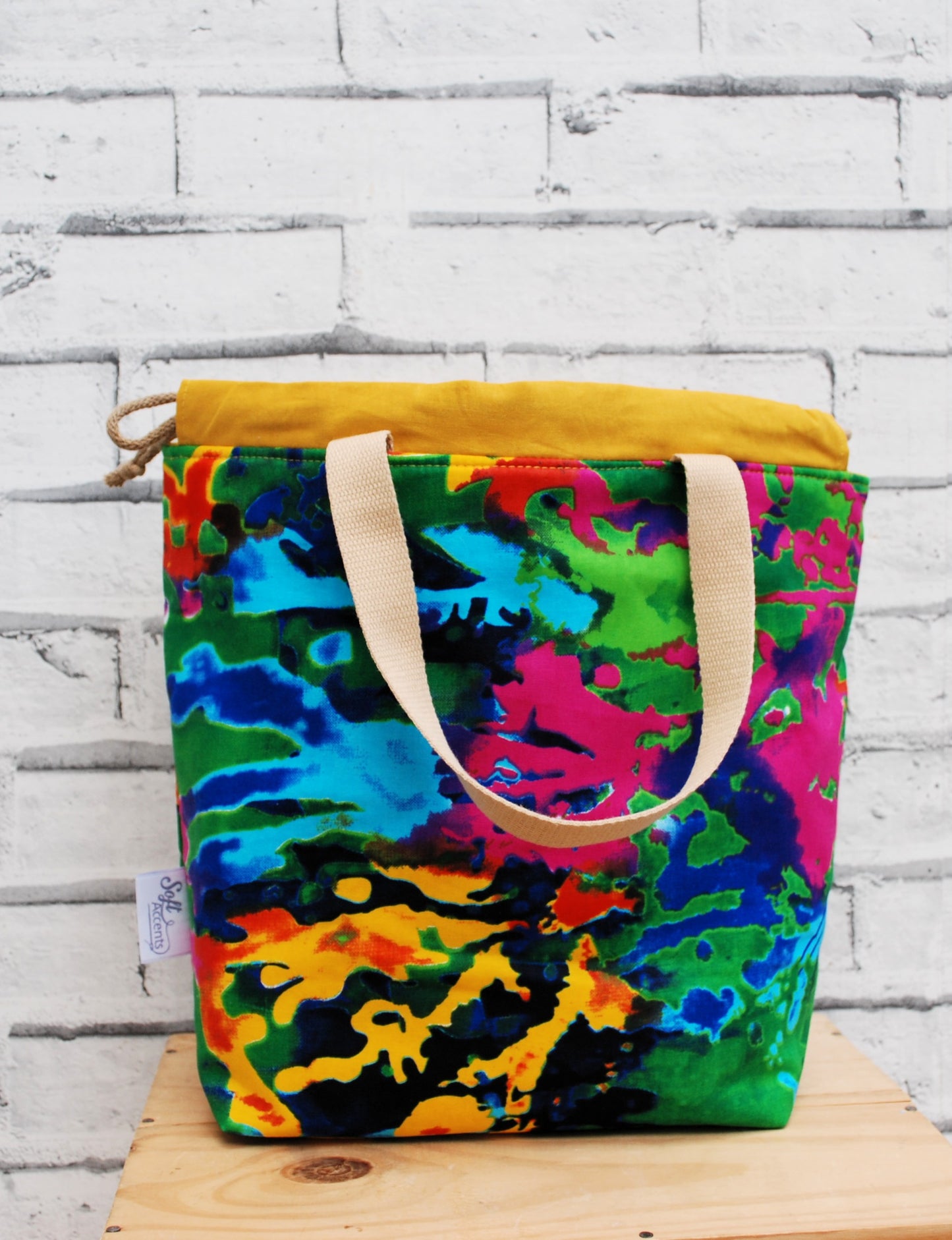 Large African Print Project Bag - Abstract print