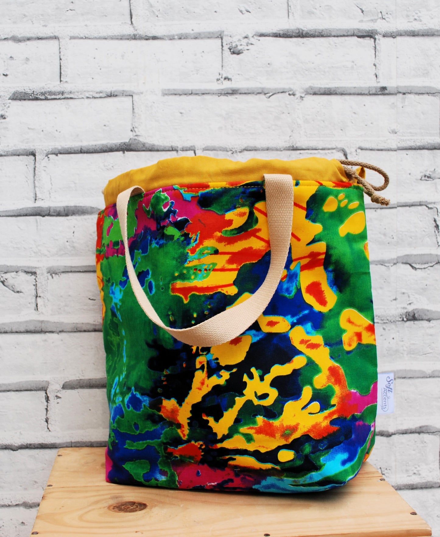 Large African Print Project Bag - Abstract print
