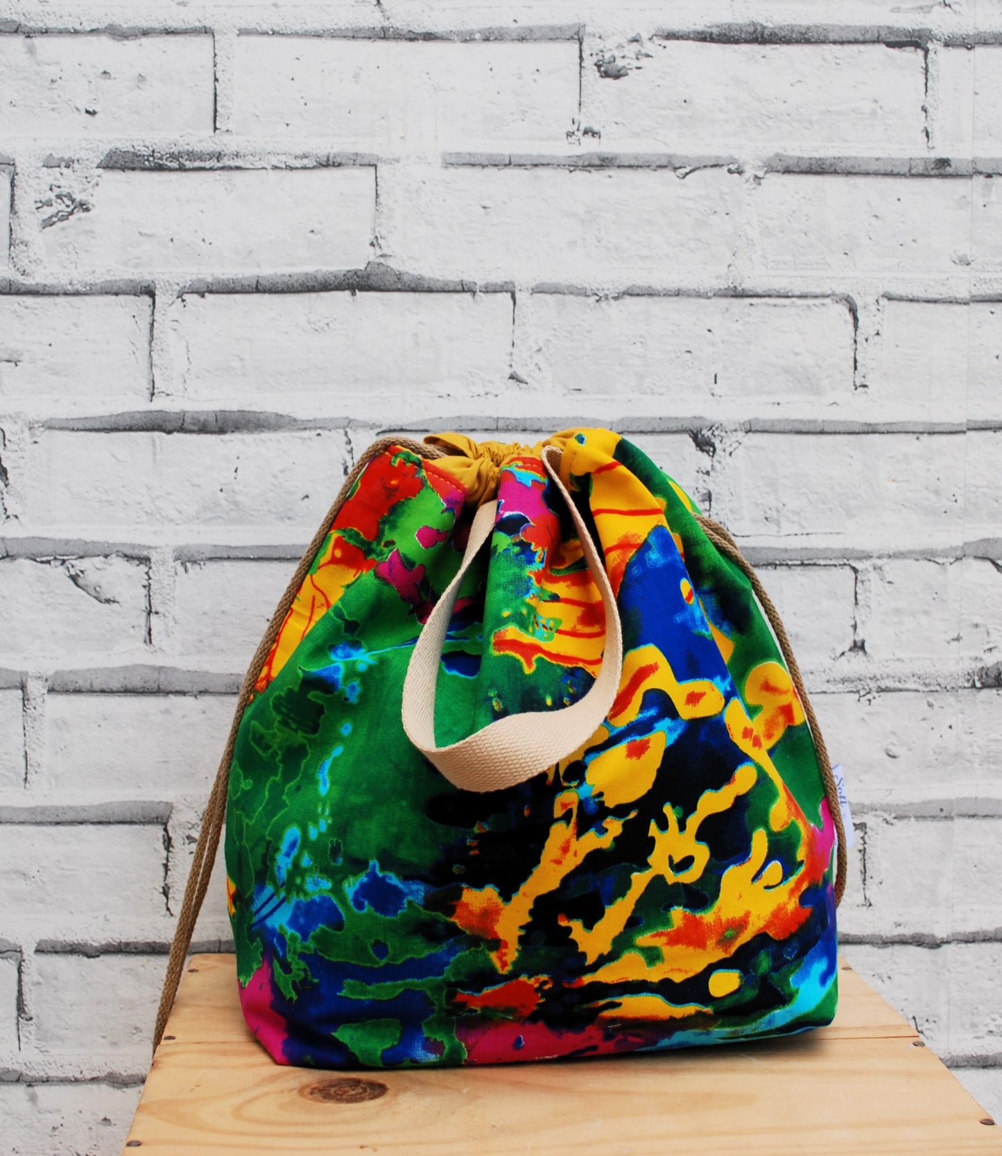 Large African Print Project Bag - Abstract print