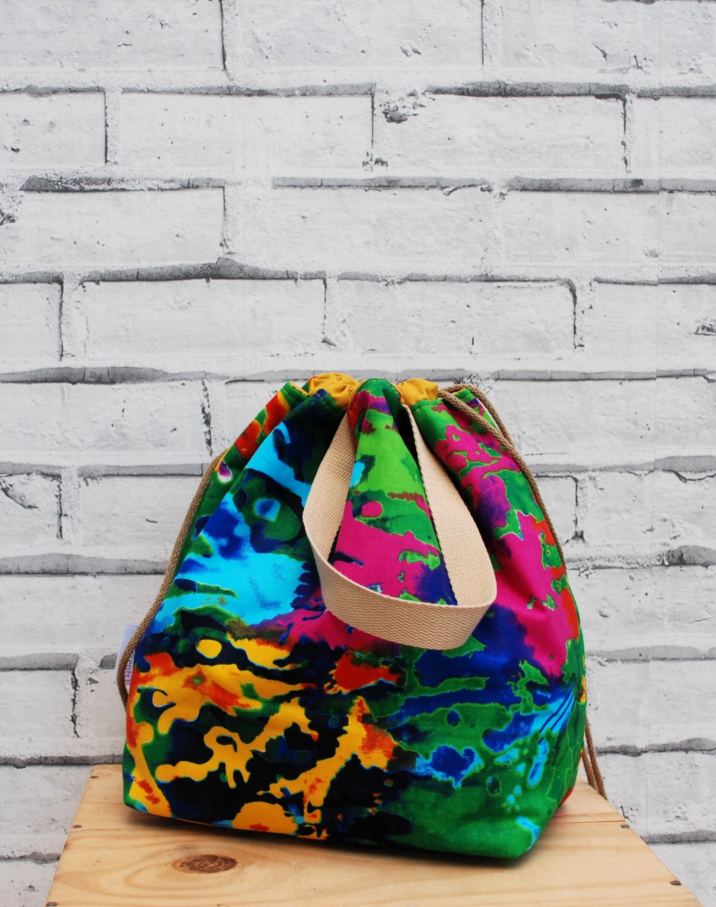 Large African Print Project Bag - Abstract print