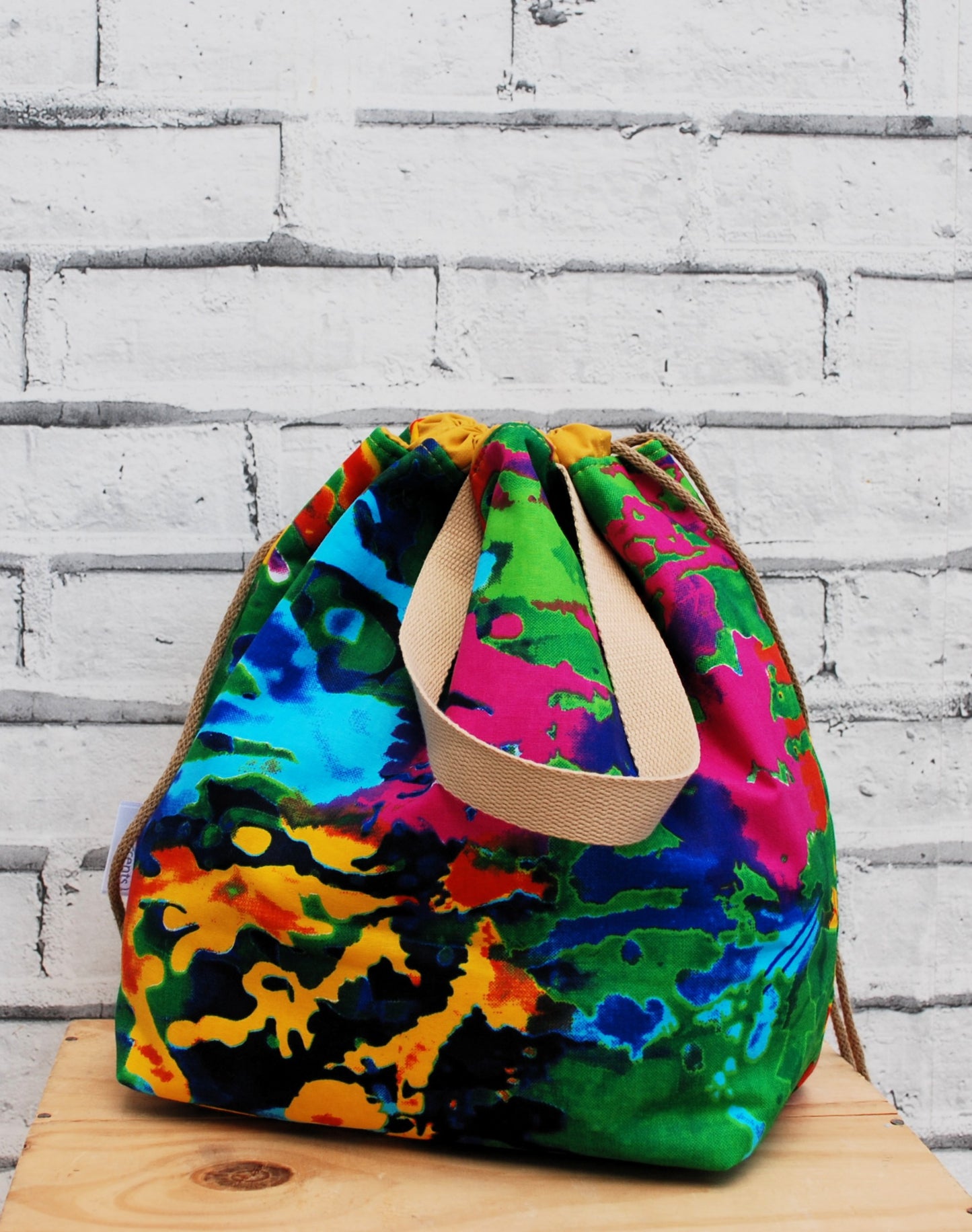 Large African Print Project Bag - Abstract print