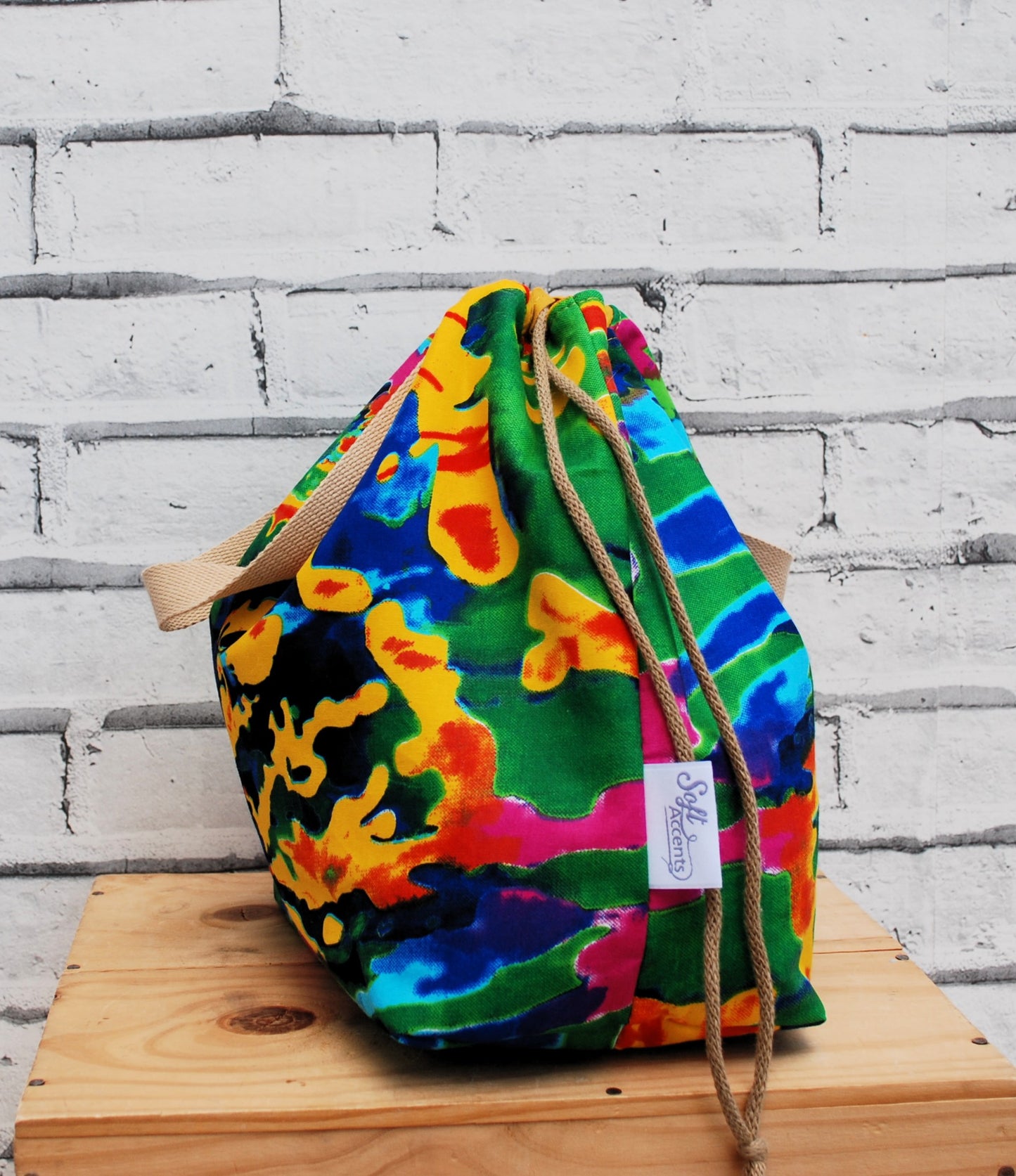 Large African Print Project Bag - Abstract print