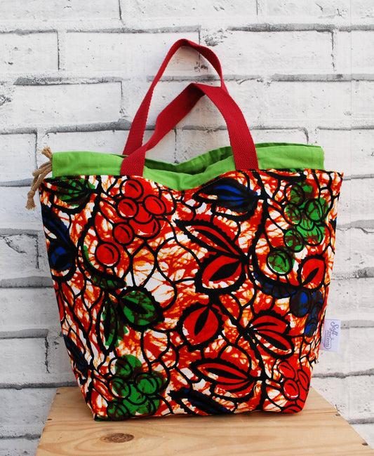 Large African abstract print fabric Farai Project Bag