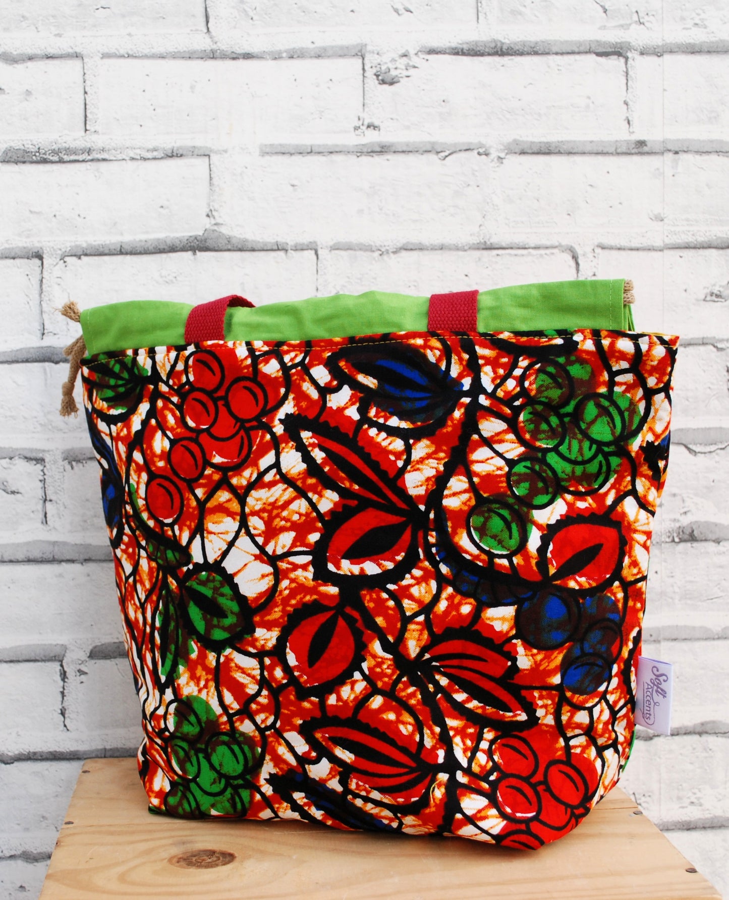 Large African abstract print fabric Farai Project Bag