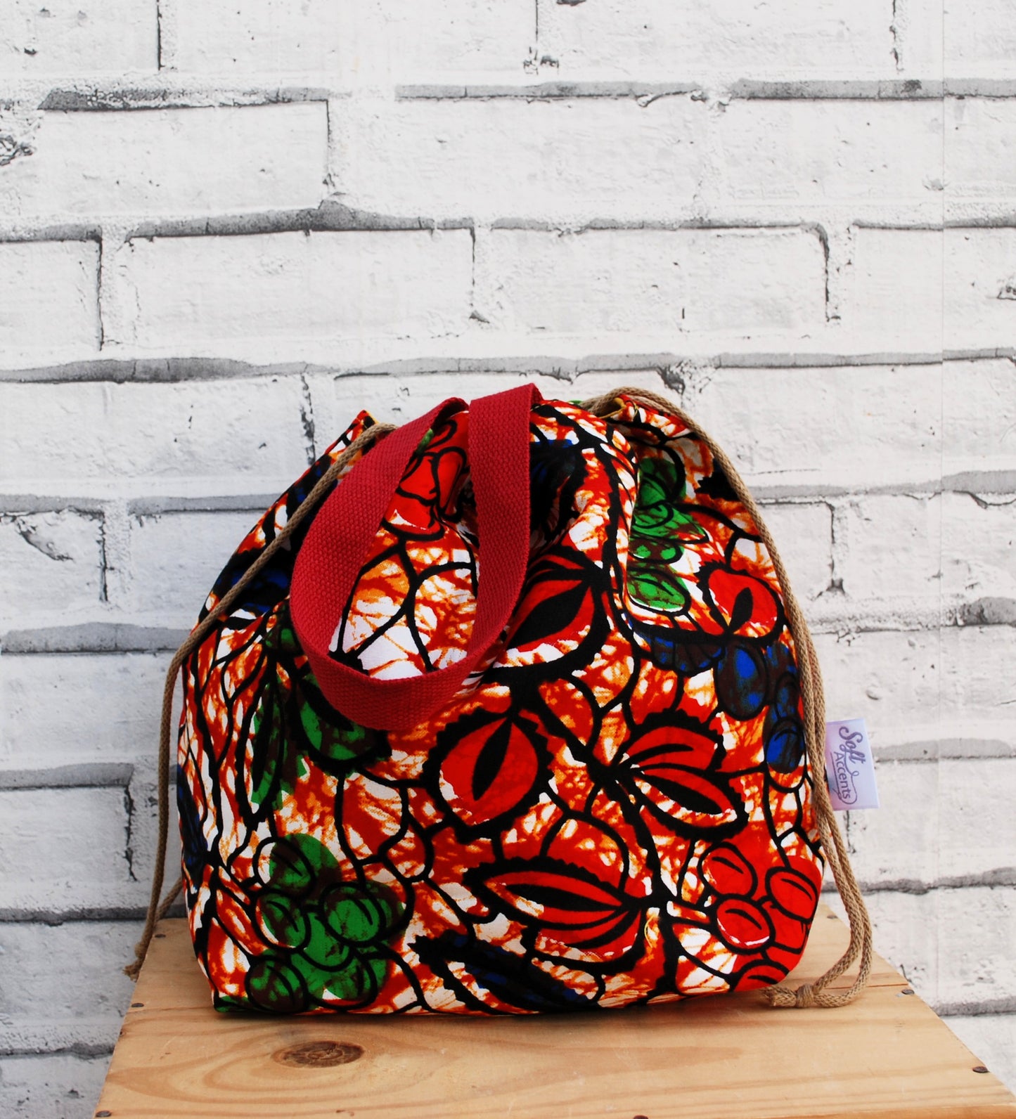 Large African abstract print fabric Farai Project Bag