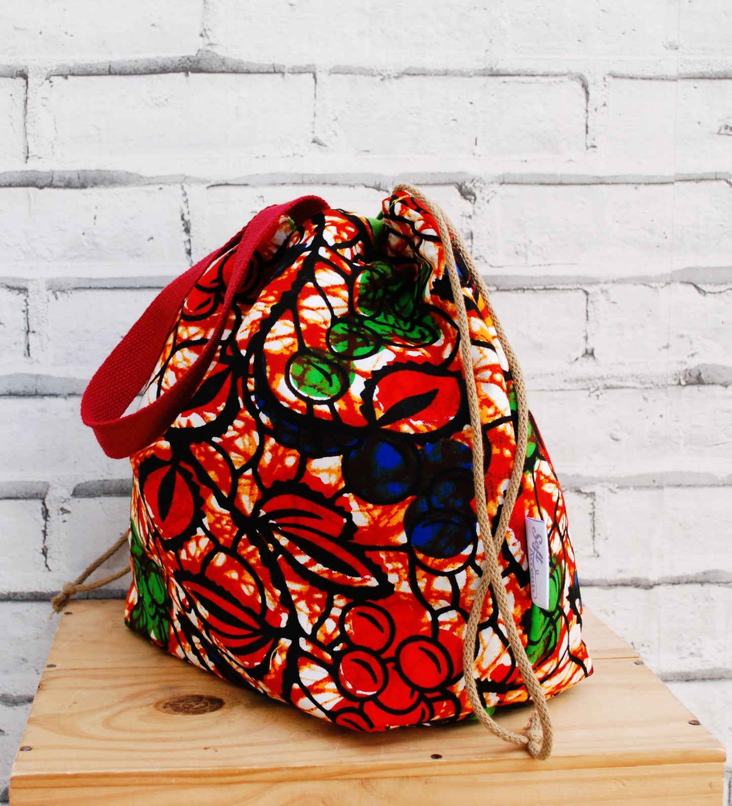 Large African abstract print fabric Farai Project Bag