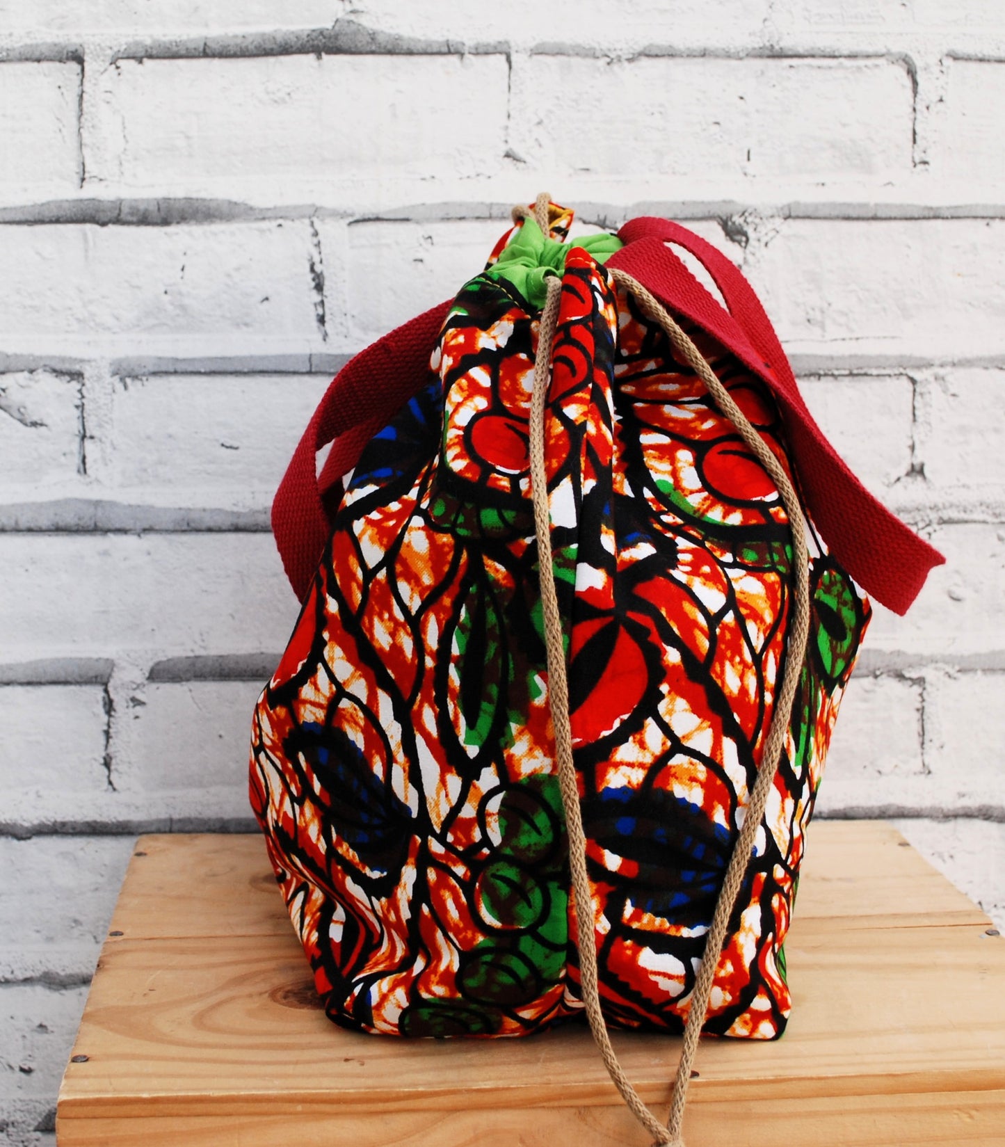 Large African abstract print fabric Farai Project Bag