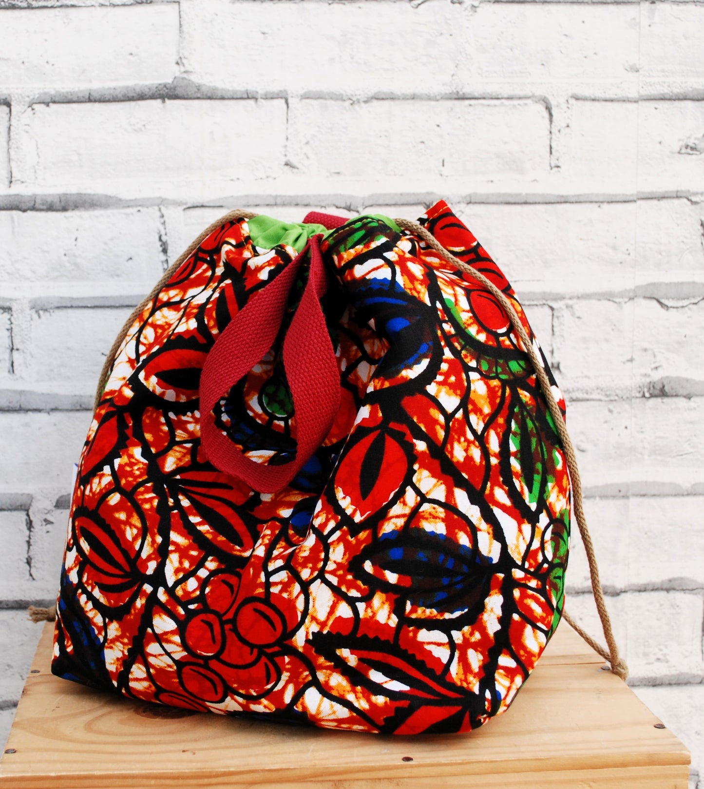 Large African abstract print fabric Farai Project Bag
