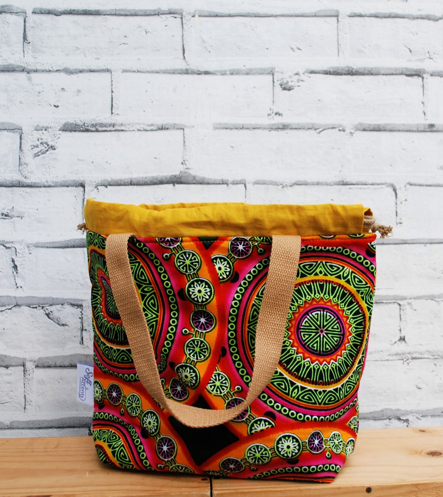 Medium African Print Fabric Project Bag
