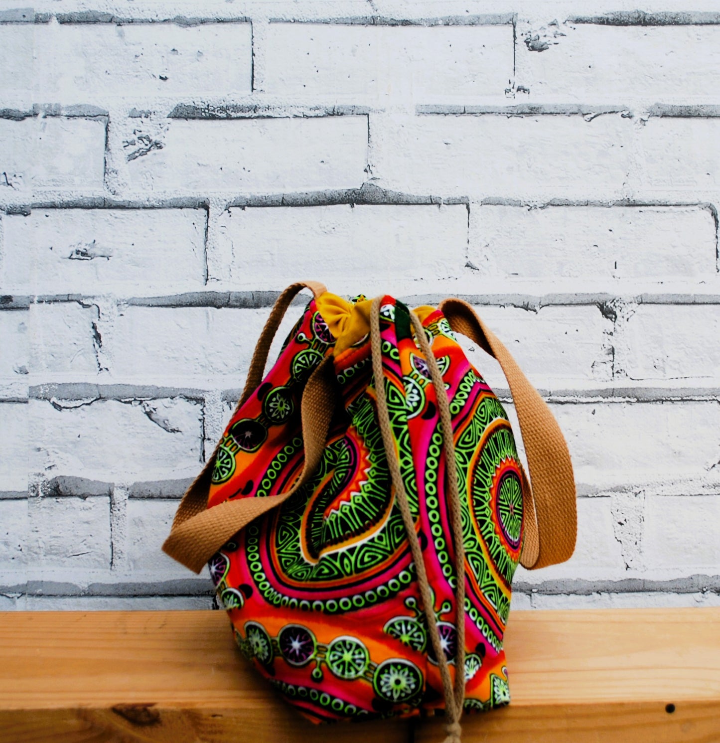 Medium African Print Fabric Project Bag