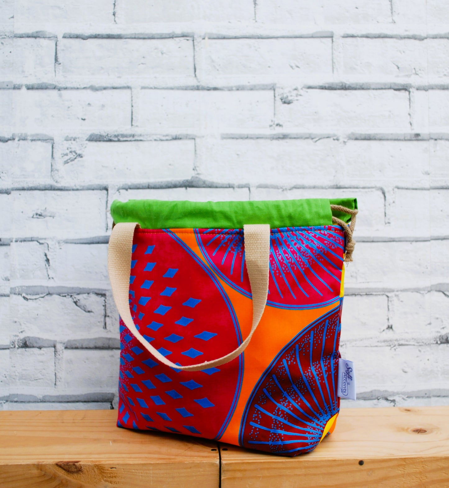 Medium African Print Fabric Project Bag
