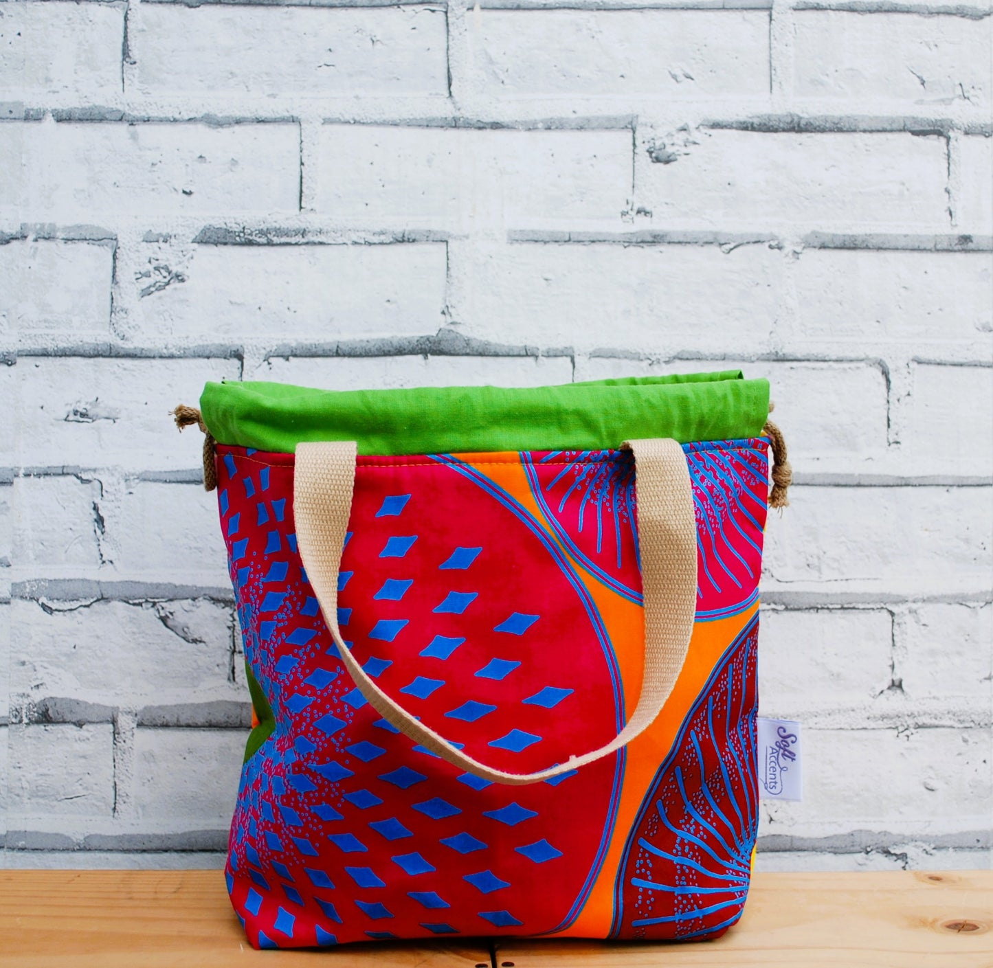 Medium African Print Fabric Project Bag
