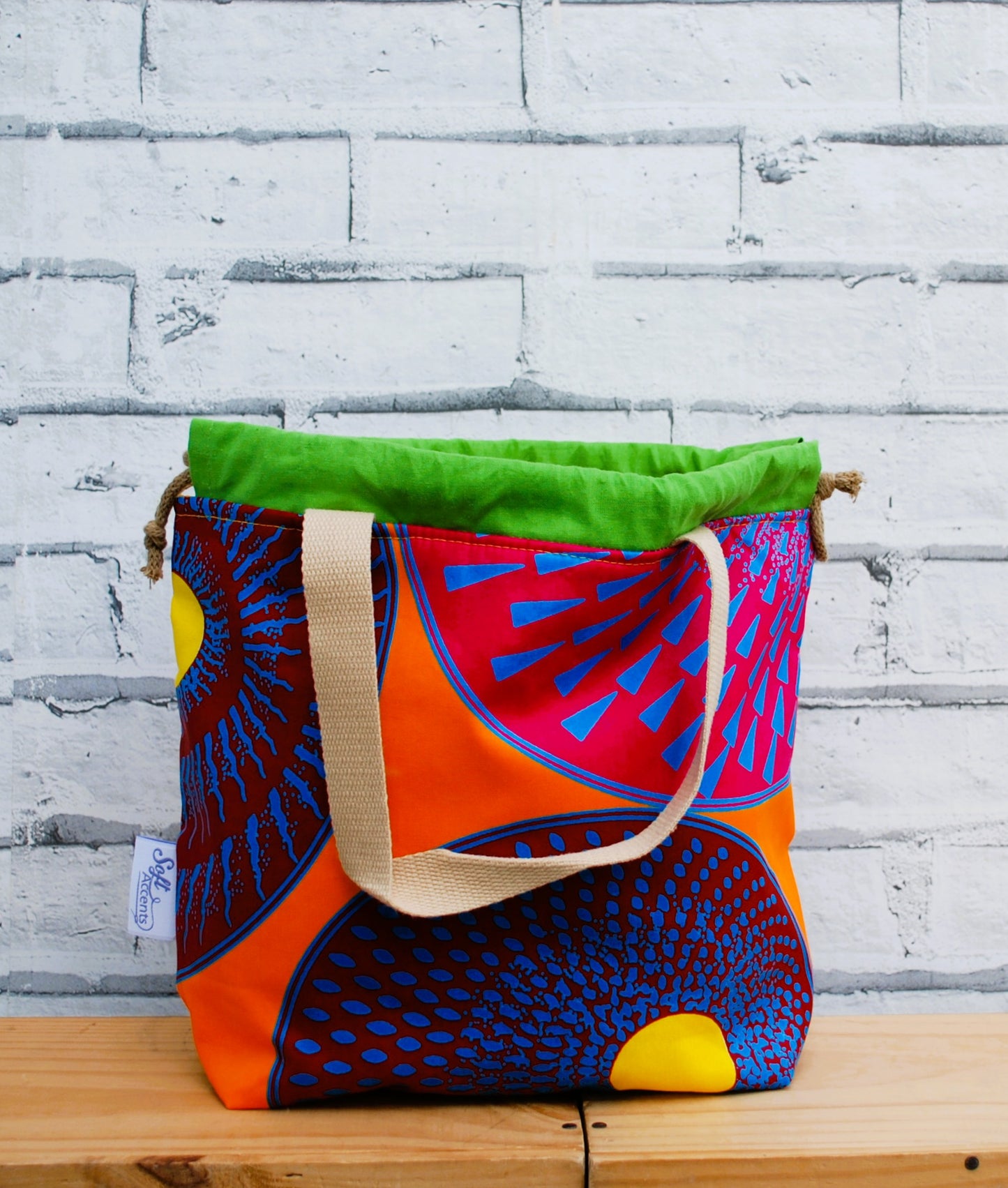 Medium African Print Fabric Project Bag