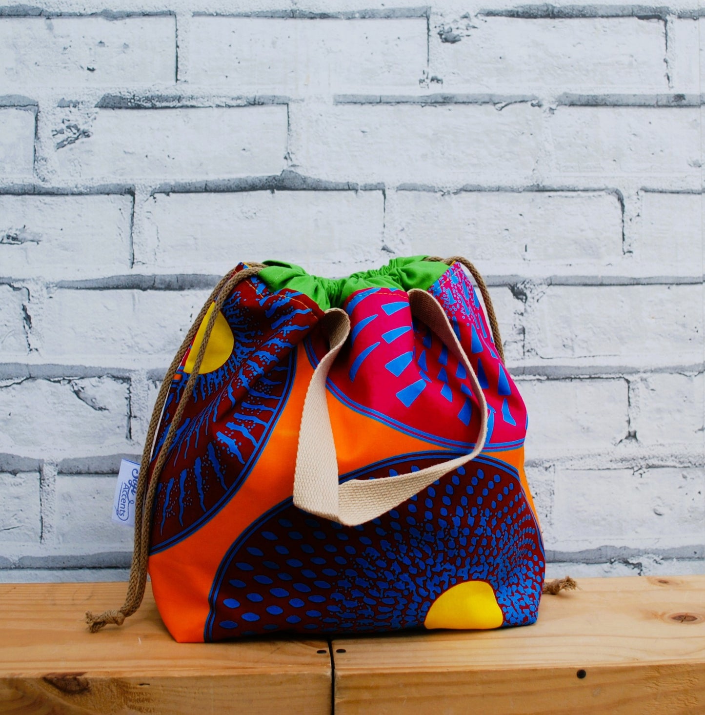 Medium African Print Fabric Project Bag