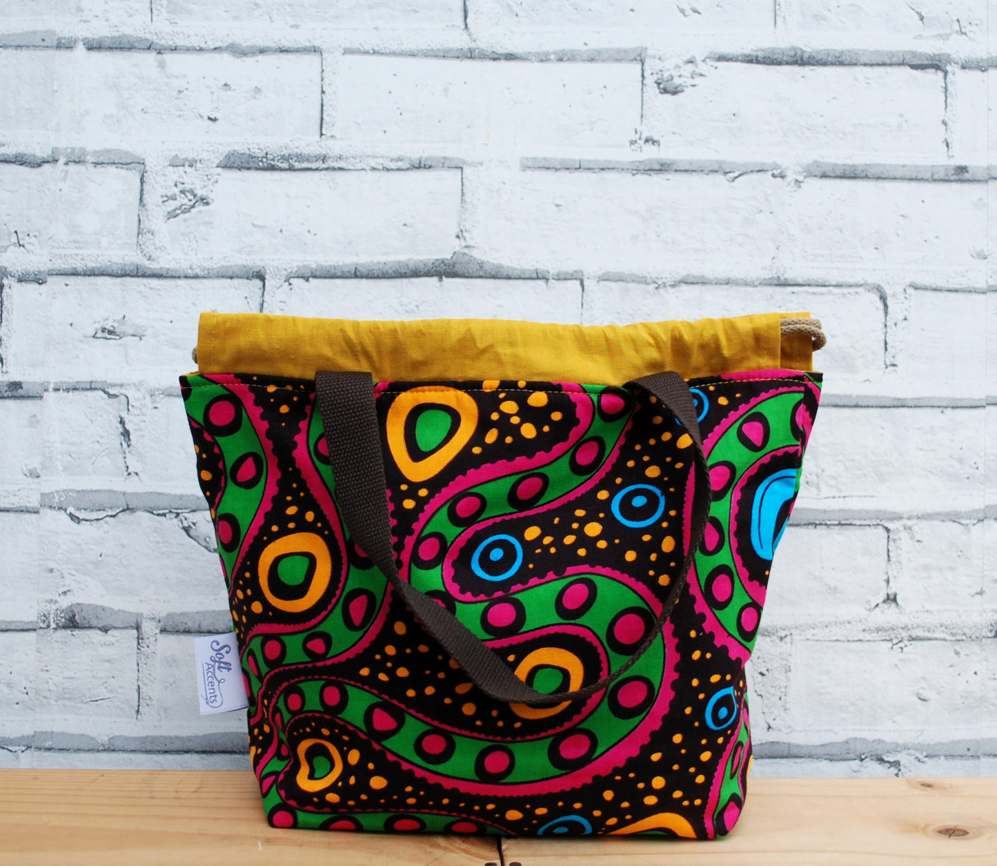 Medium African Print Fabric Project Bag