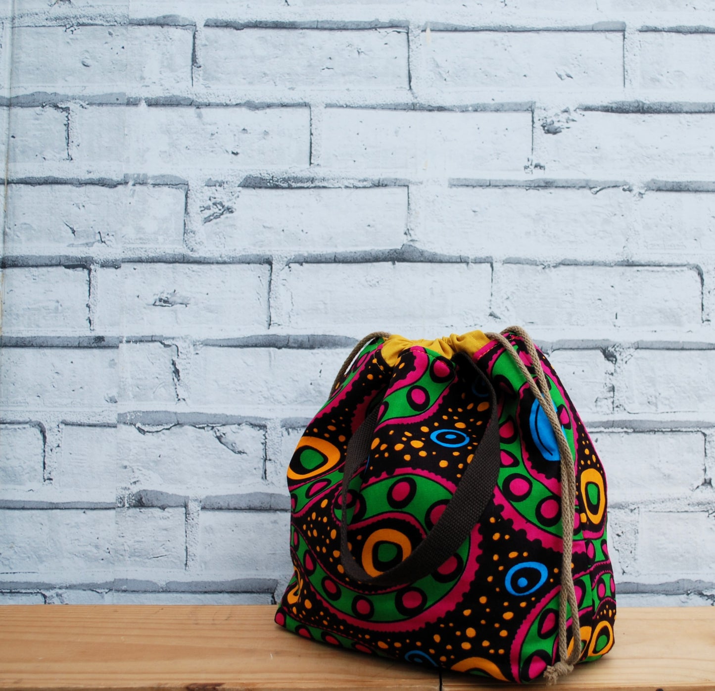 Medium African Print Fabric Project Bag